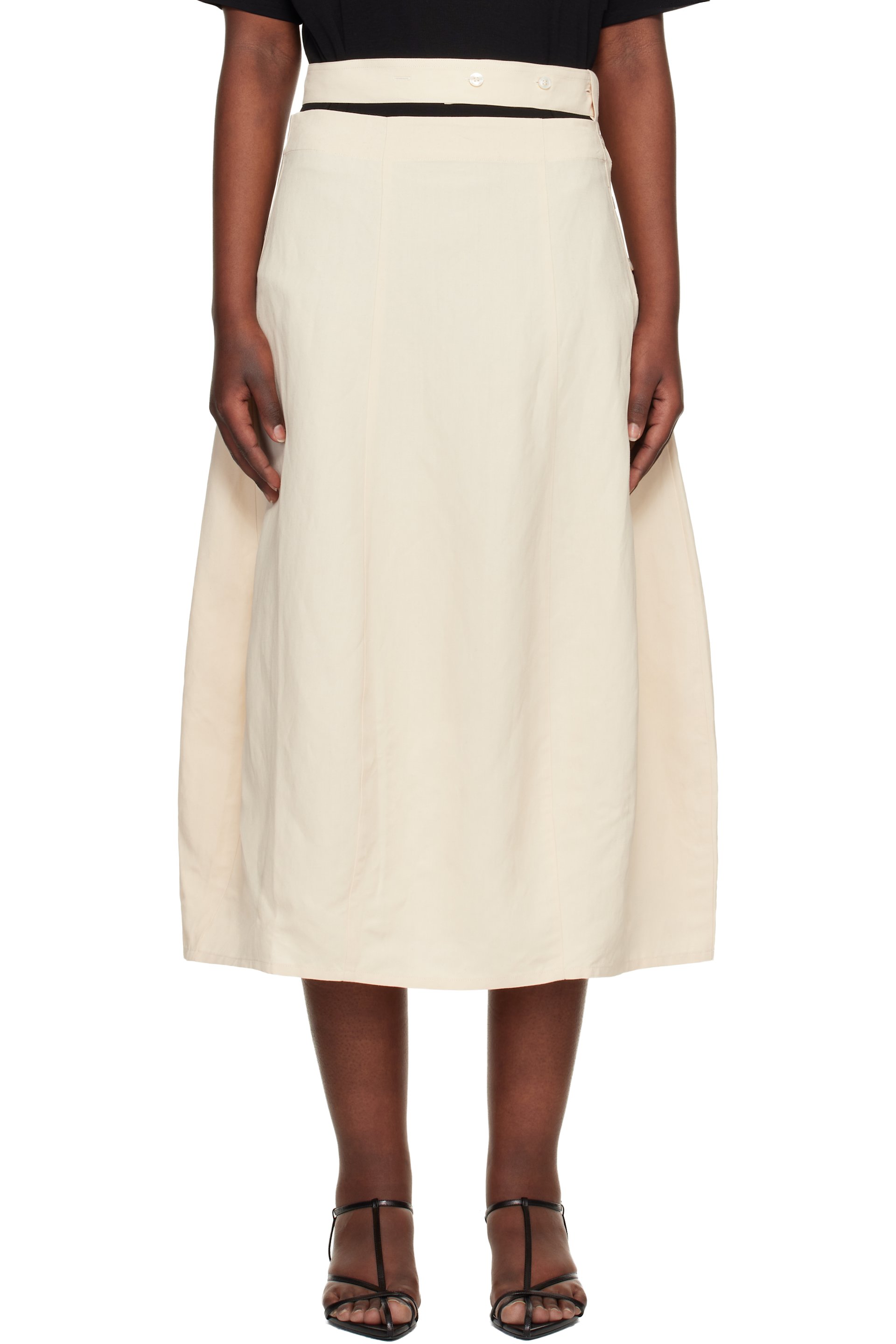 Studio Nicholson - Beige Orcha Midi Skirt