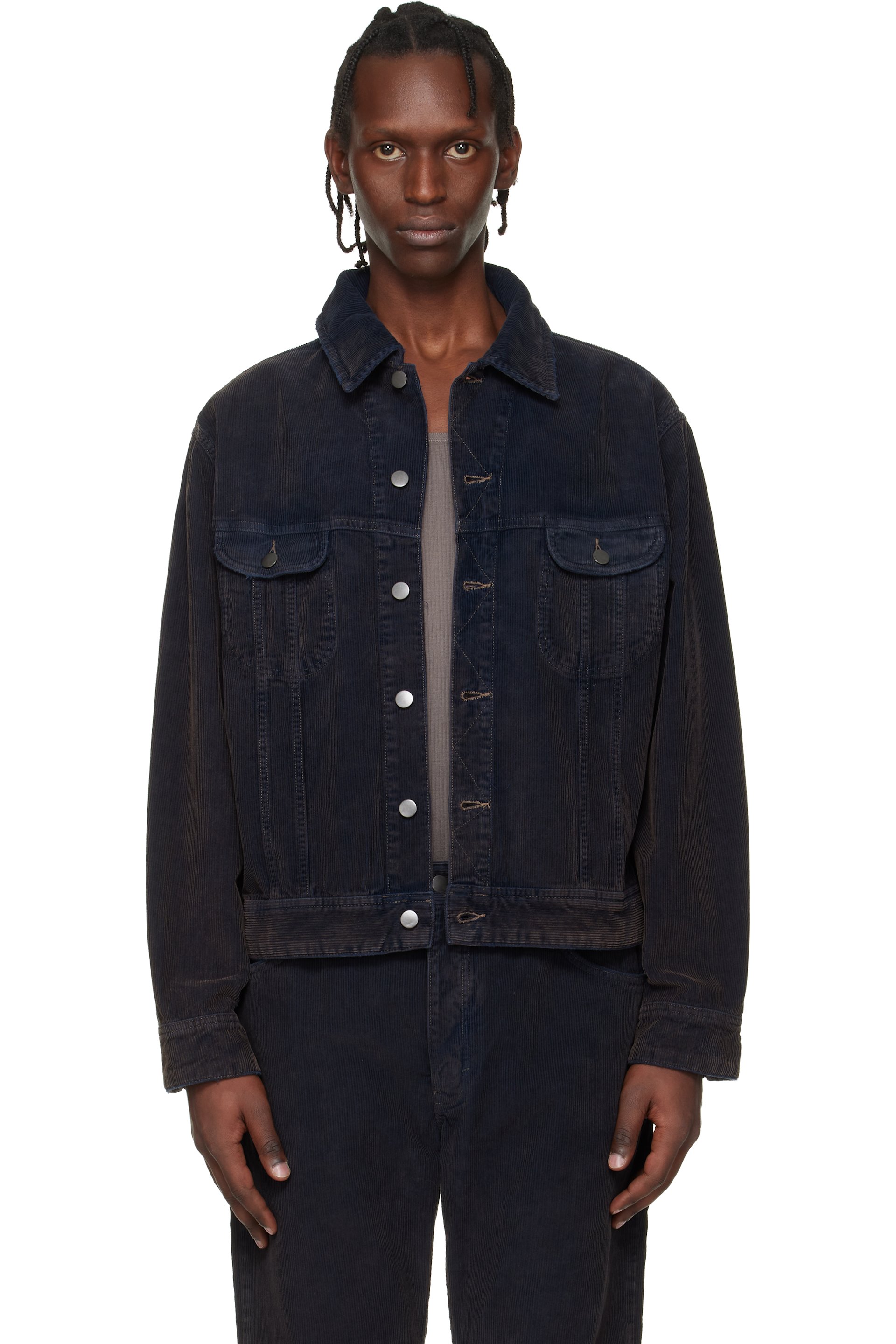 Studio Nicholson - Navy Aaron Levine Edition Derby Corduroy Jacket