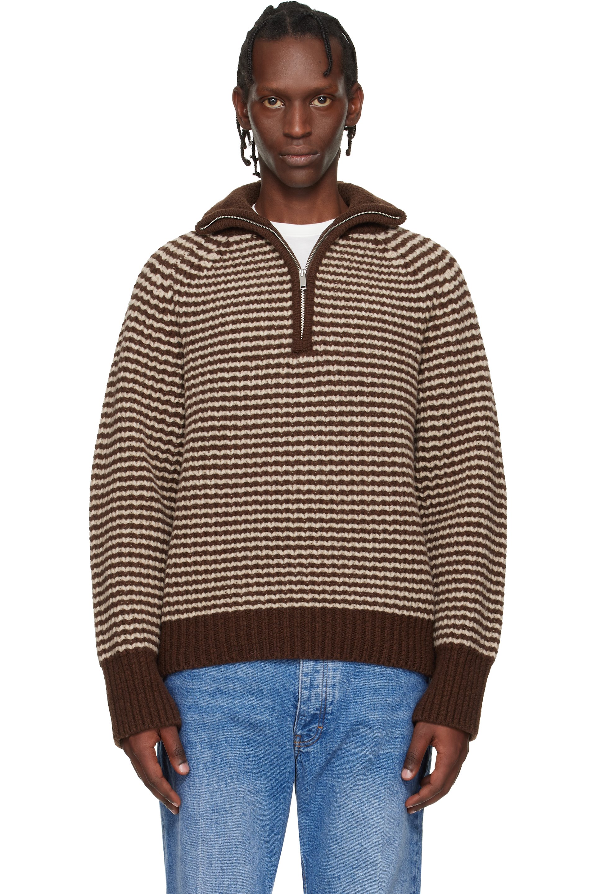 Studio Nicholson - Brown Bristol Knit Jacket