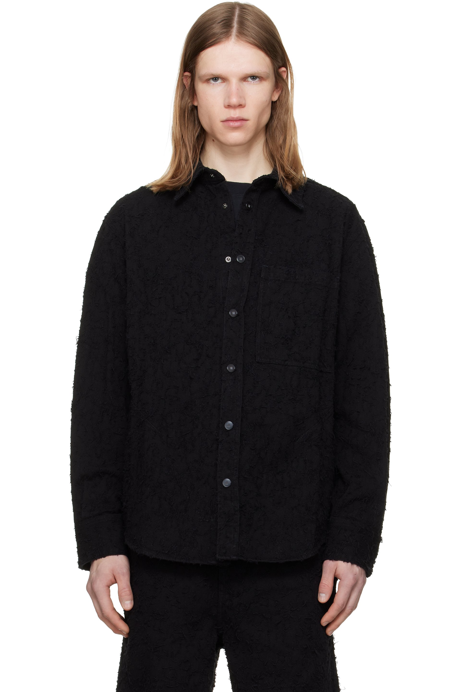 LGN Louis Gabriel Nouchi - ブラック Chest Pocket デニムシャツ