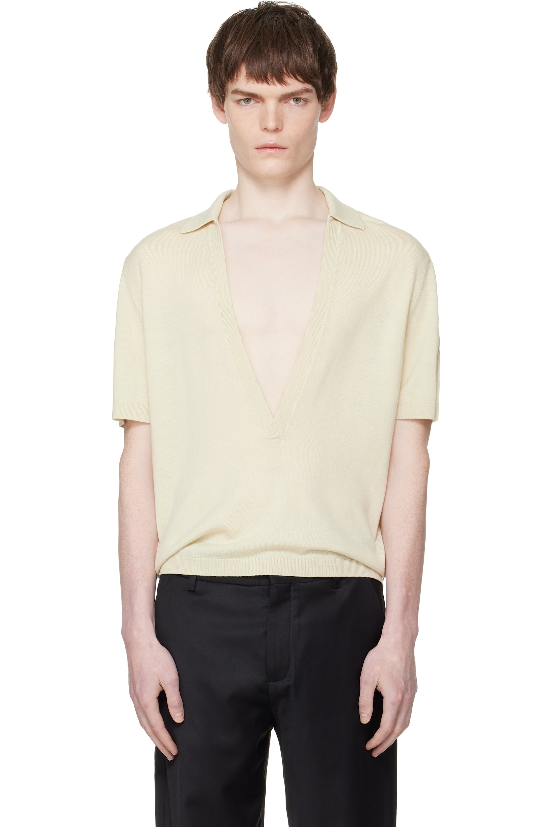 LGN Louis Gabriel Nouchi - オフホワイト Short-Sleeved ニットポロシャツ