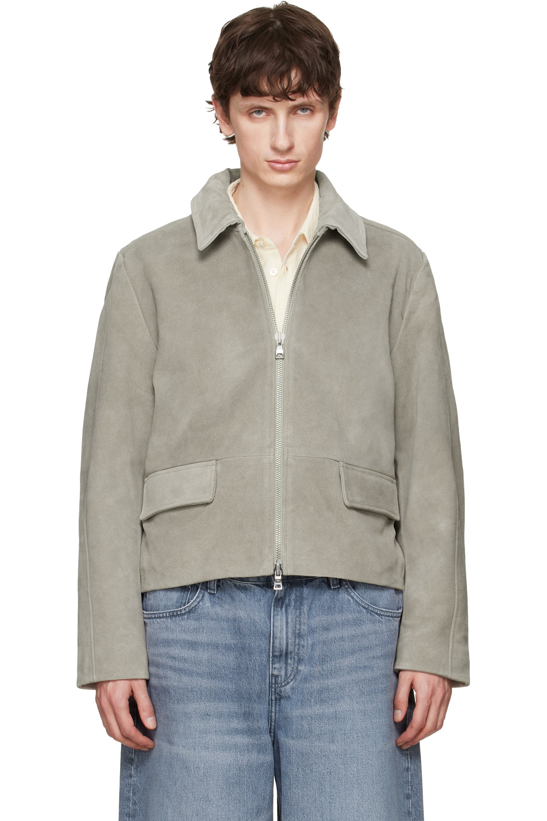 Won Hundred - Blouson Denzel gris en suède