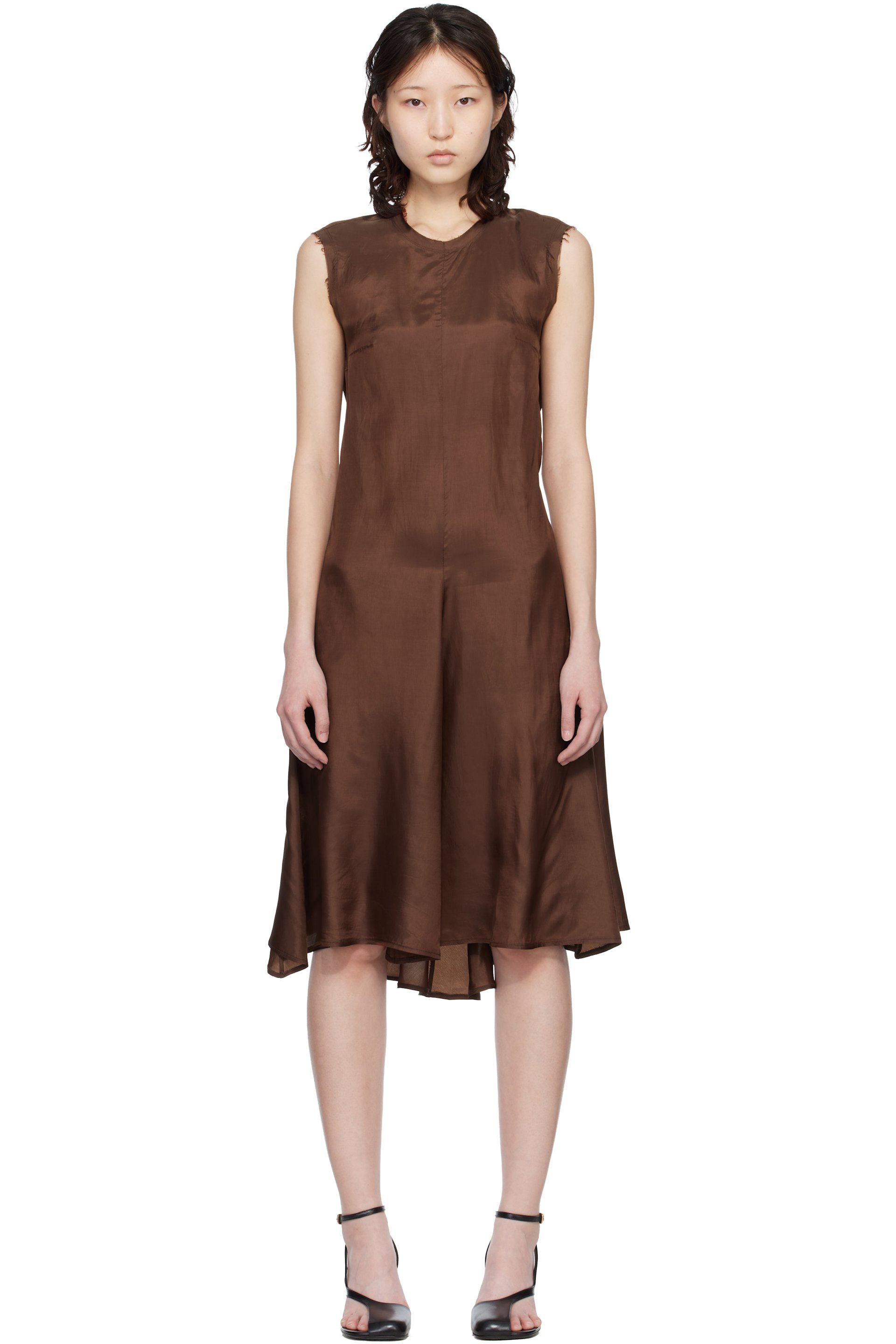 Renaissance Renaissance - Robe midi Ziggy brune