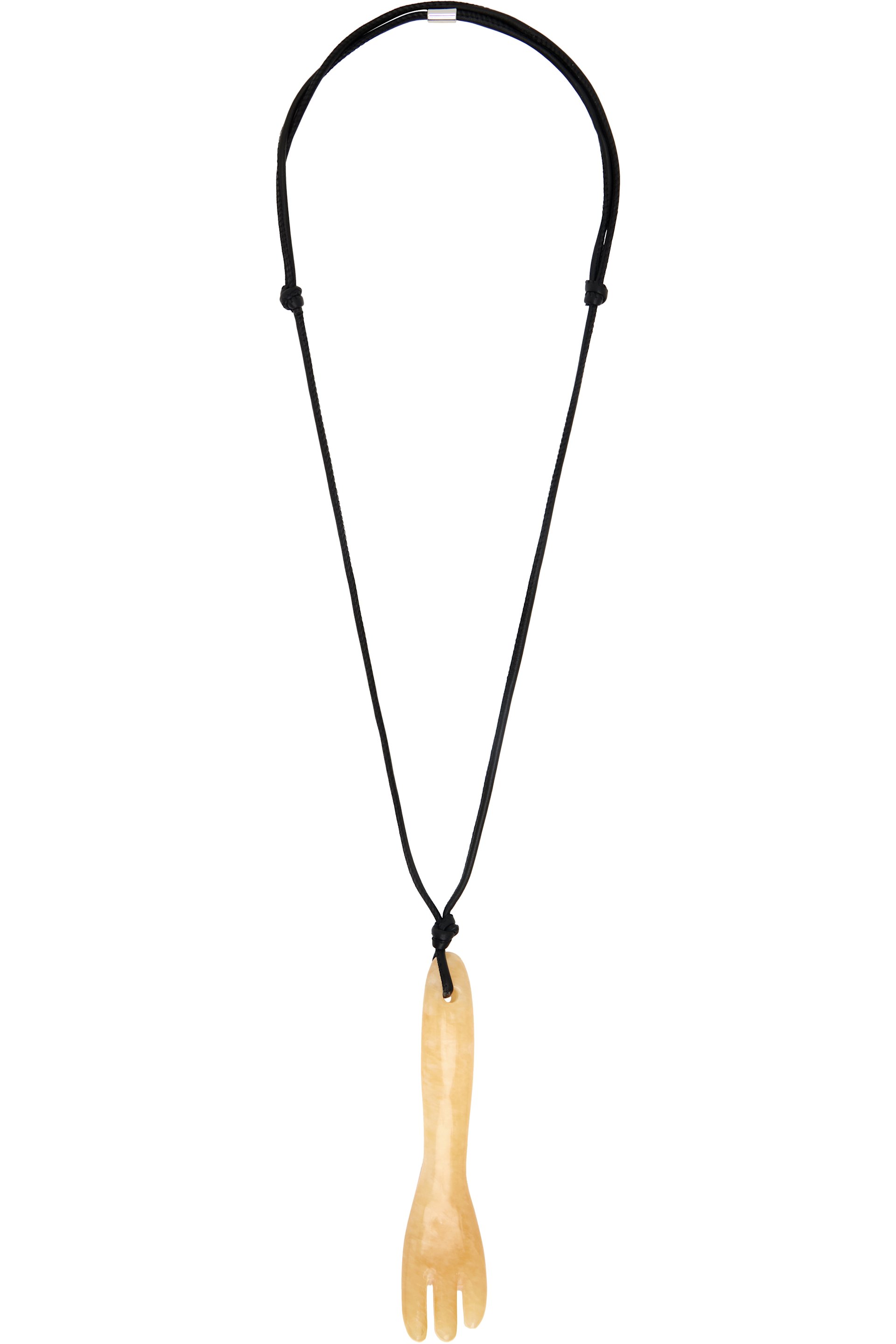 LEMAIRE - Collier à pendentif de gua sha en forme de fourchette en aragonite