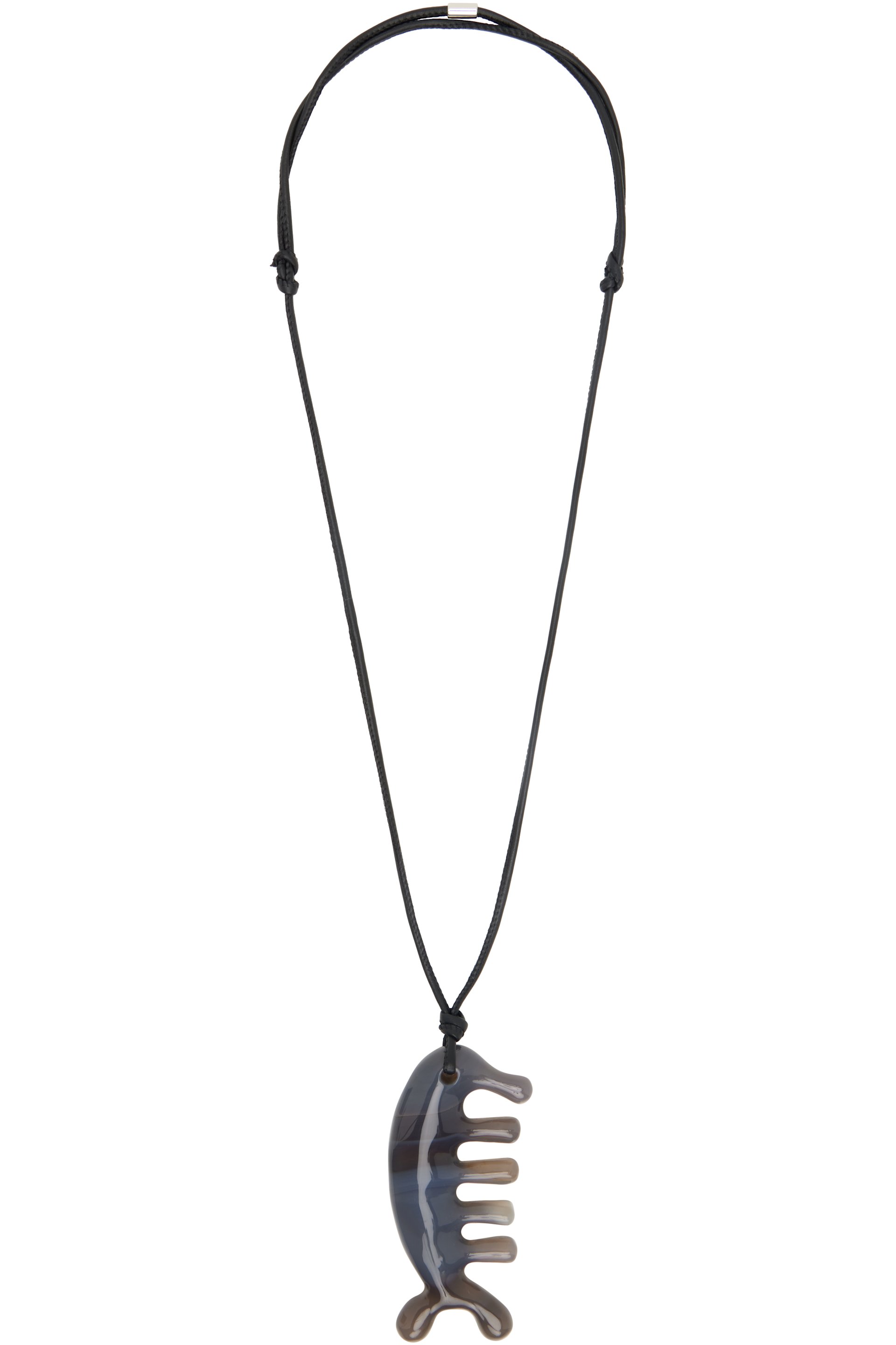LEMAIRE - Collier à pendentif de gua sha en forme de béluga en agate