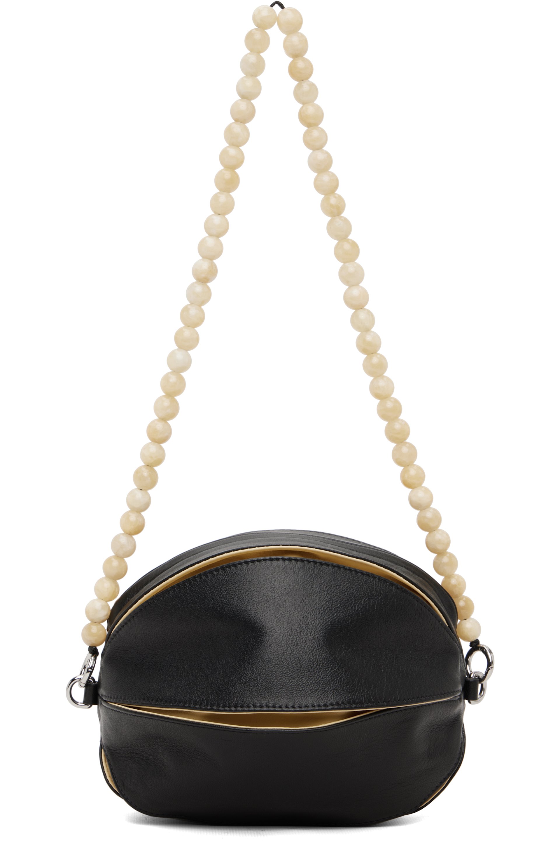 LEMAIRE - Sac porté épaule Ballon noir à soufflets