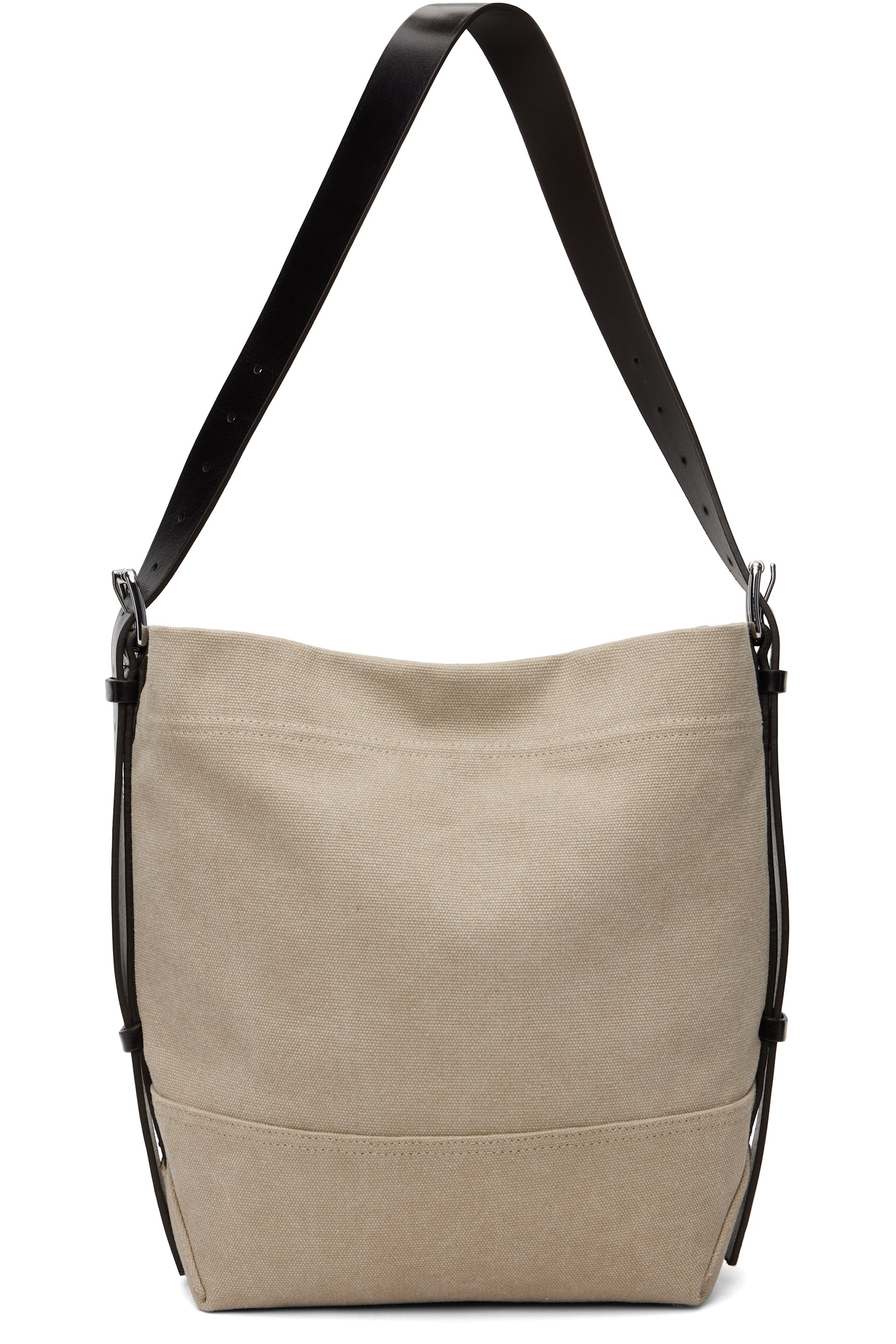 LEMAIRE - Petit cabas beige à anse de style ceinture