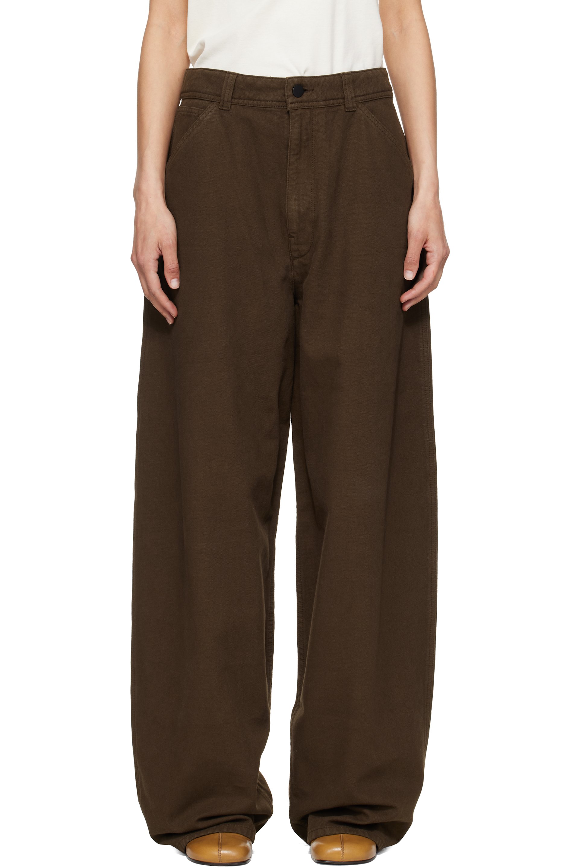 LEMAIRE - Pantalon ample brun