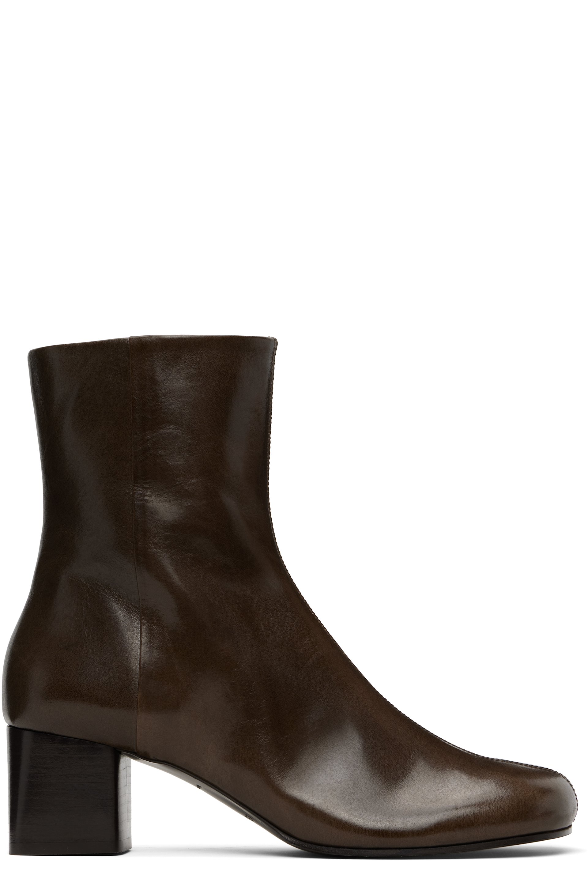 LEMAIRE - Bottes brunes à bout anatomique