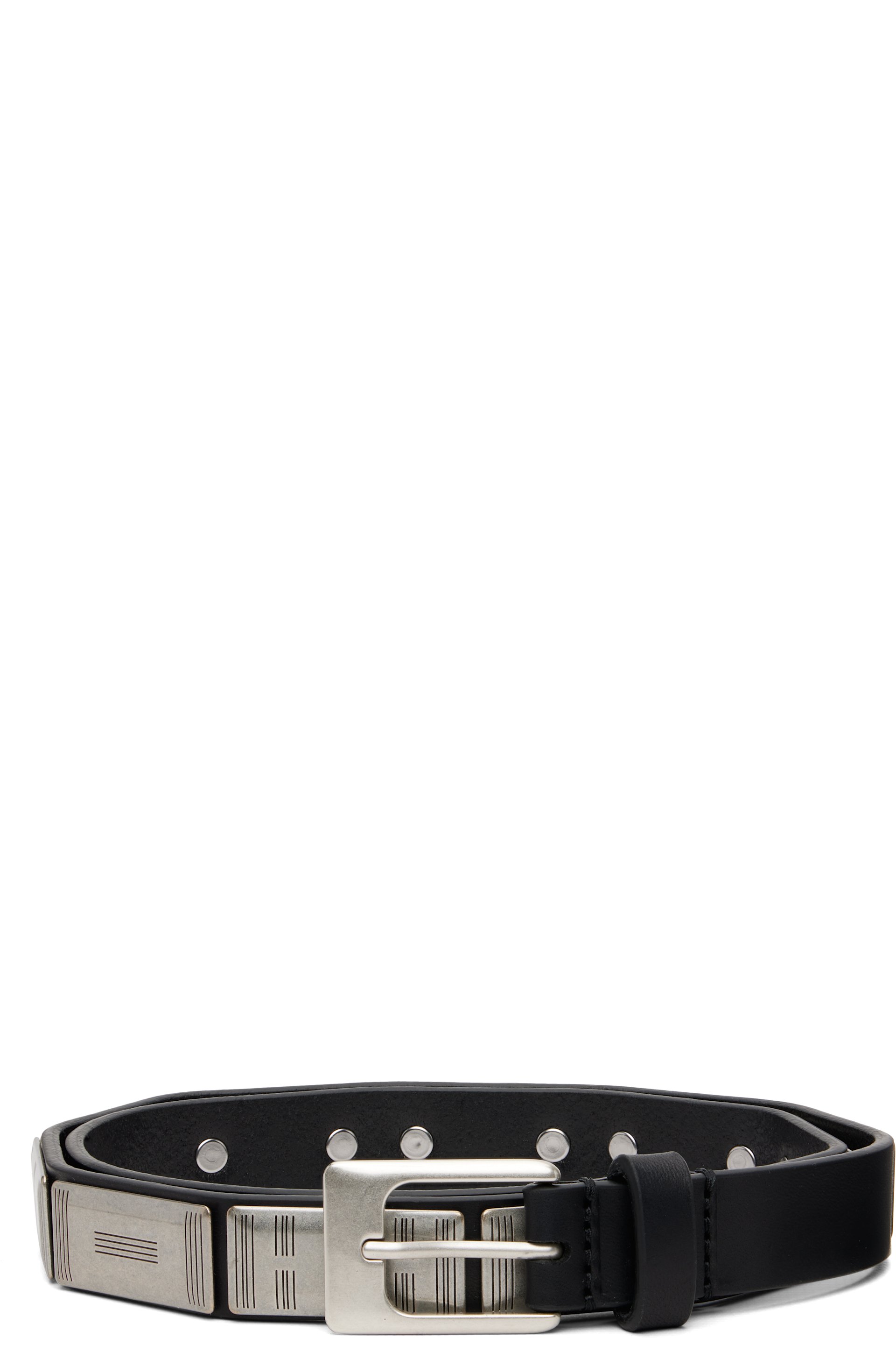 LEMAIRE - Black & Silver Buffalo Studs 20 Belt