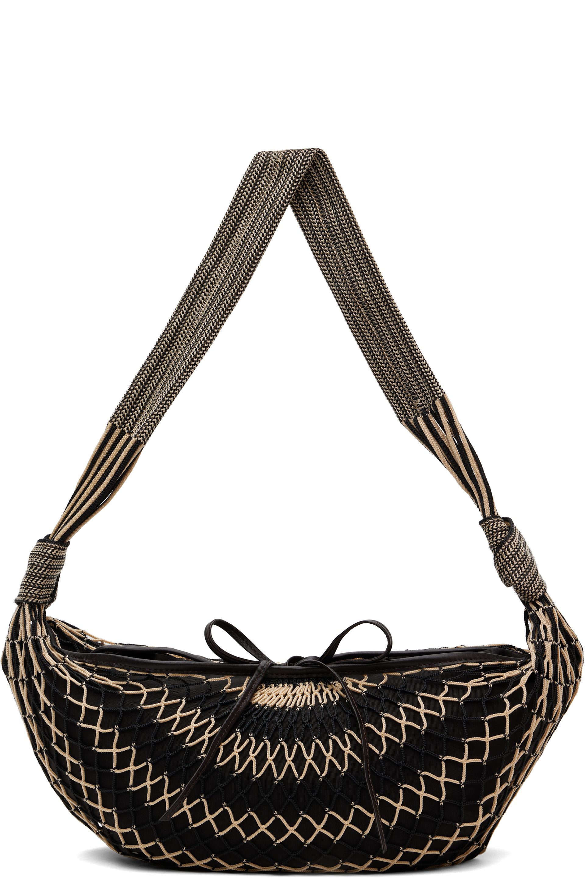 LEMAIRE - Black & Beige Croissant Filt Bag