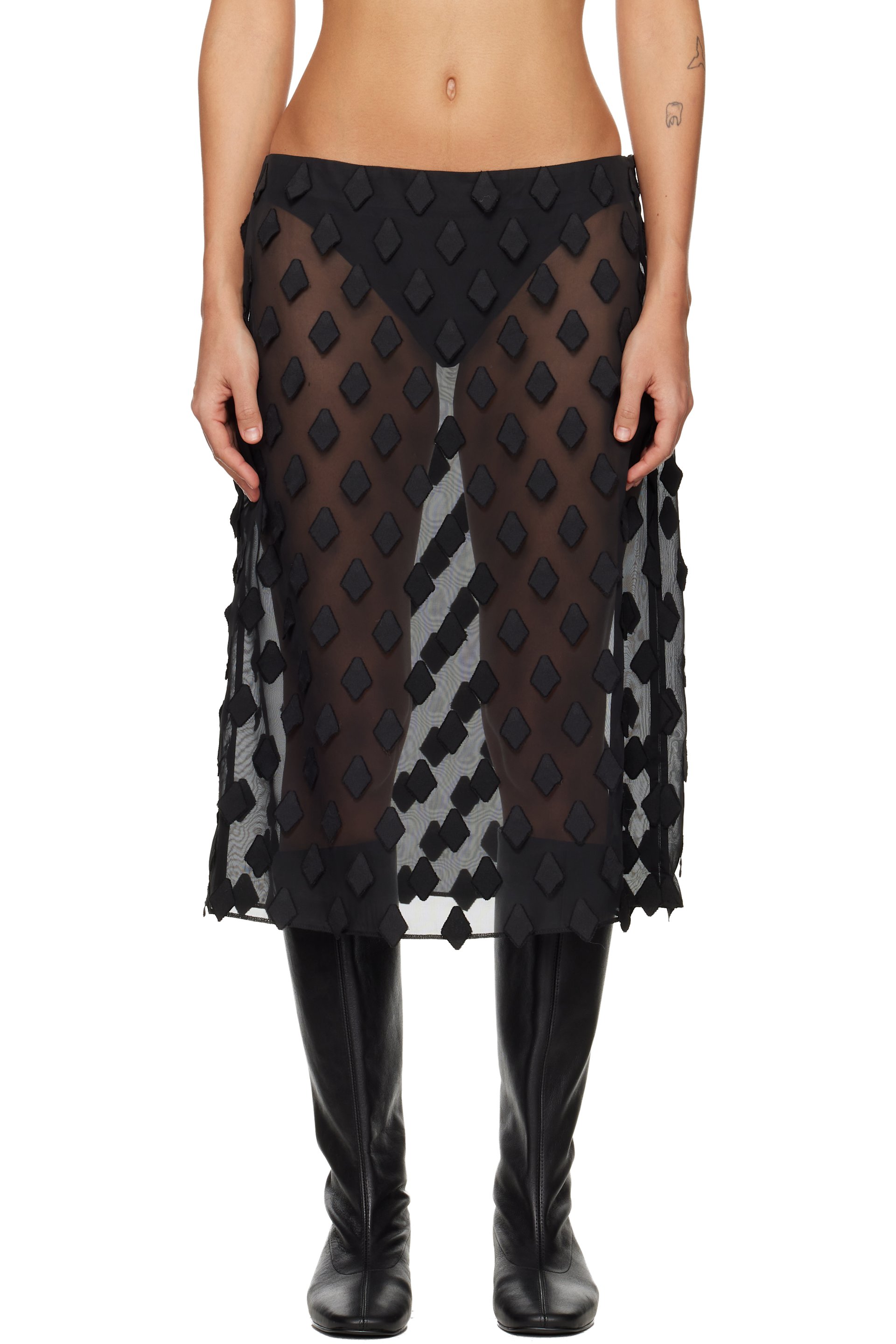 Paloma Wool - Jupe midi Tris noire