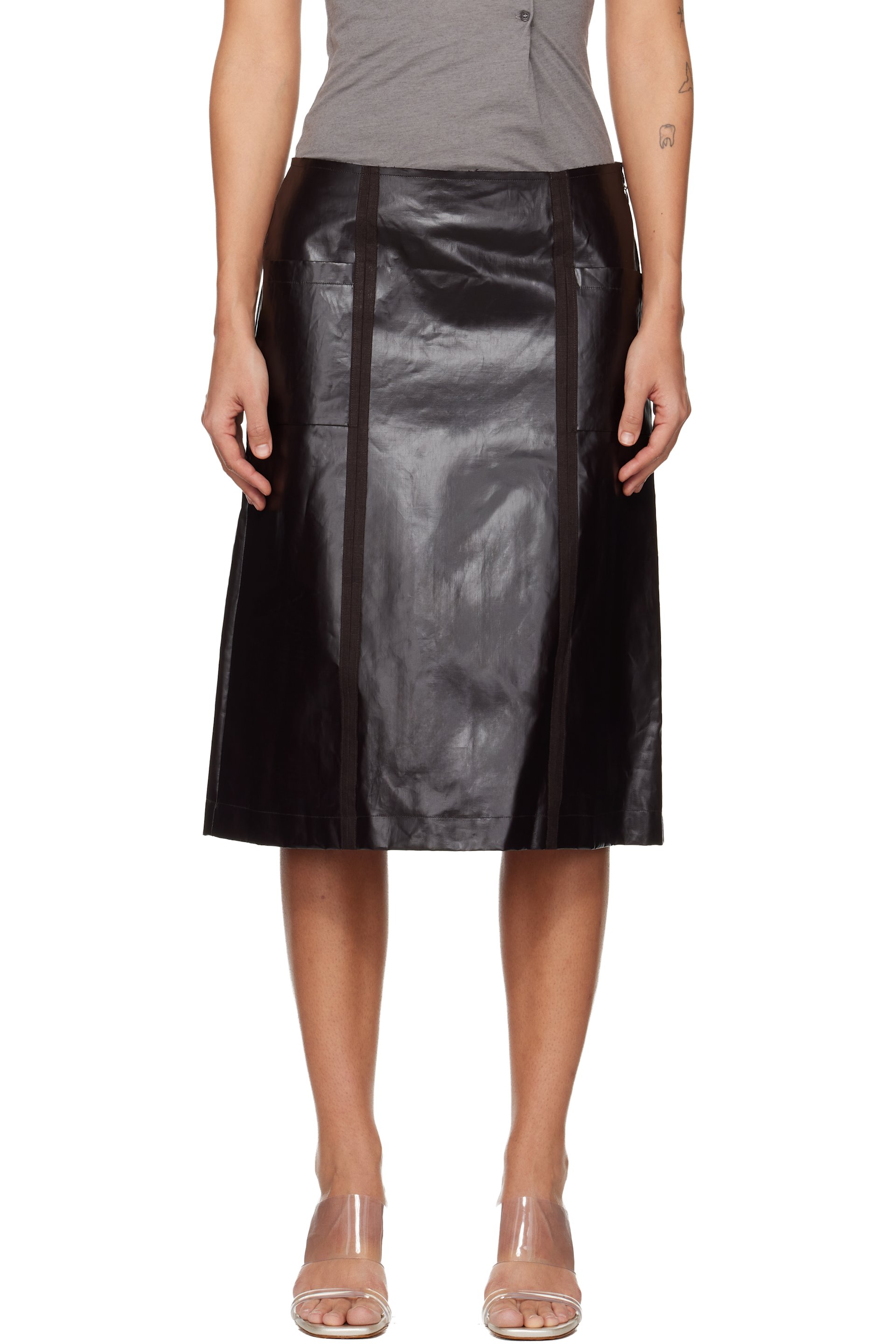 Paloma Wool - Jupe midi Fuster brune