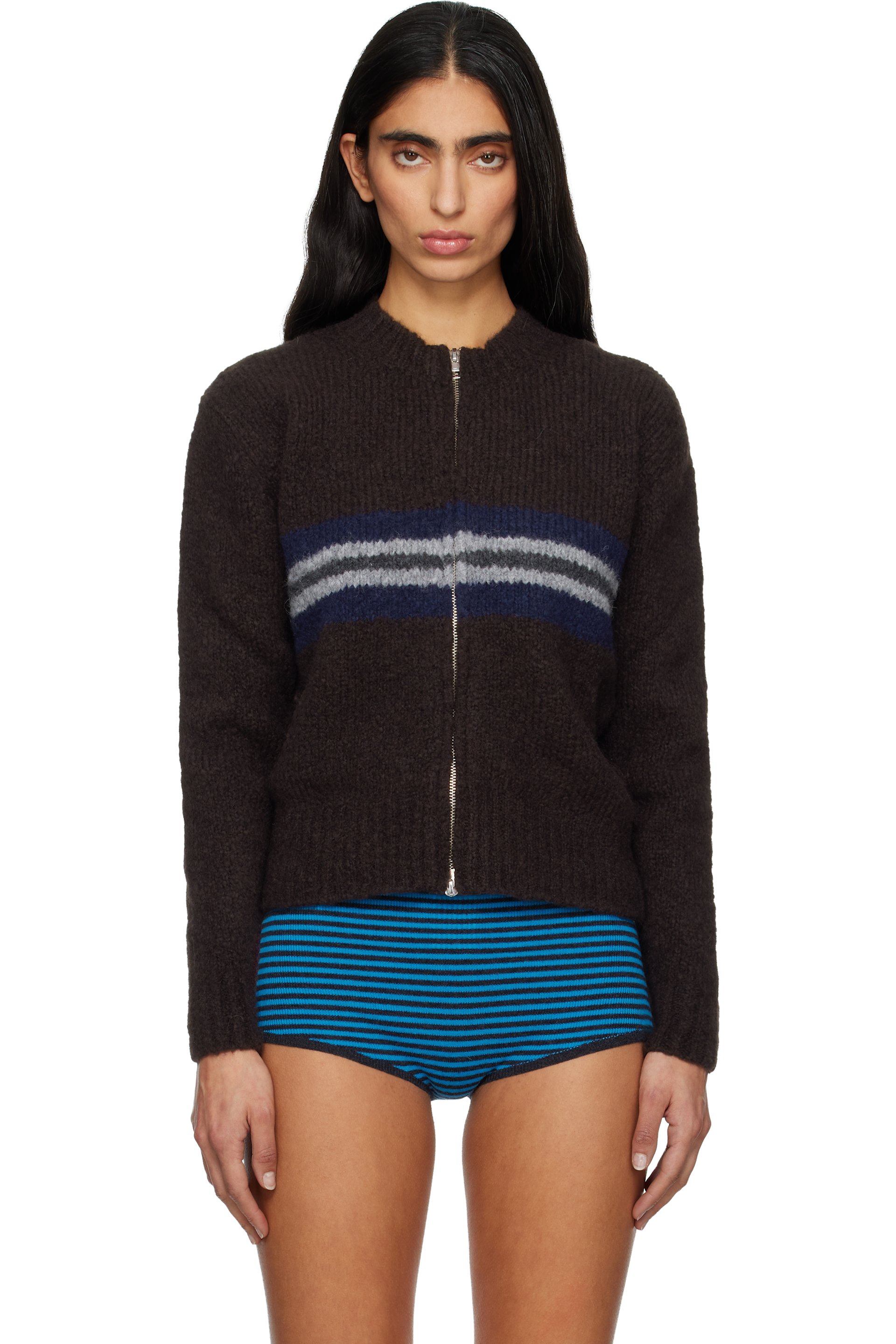 Paloma Wool - Pull Penalti brun à glissière