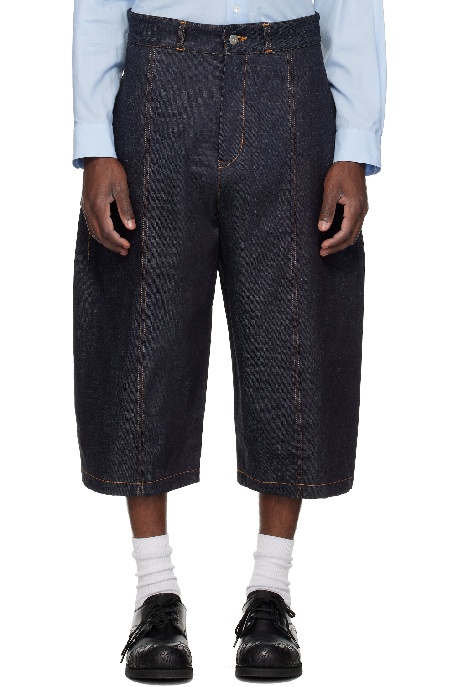 SAGE NATION - Short indigo en denim