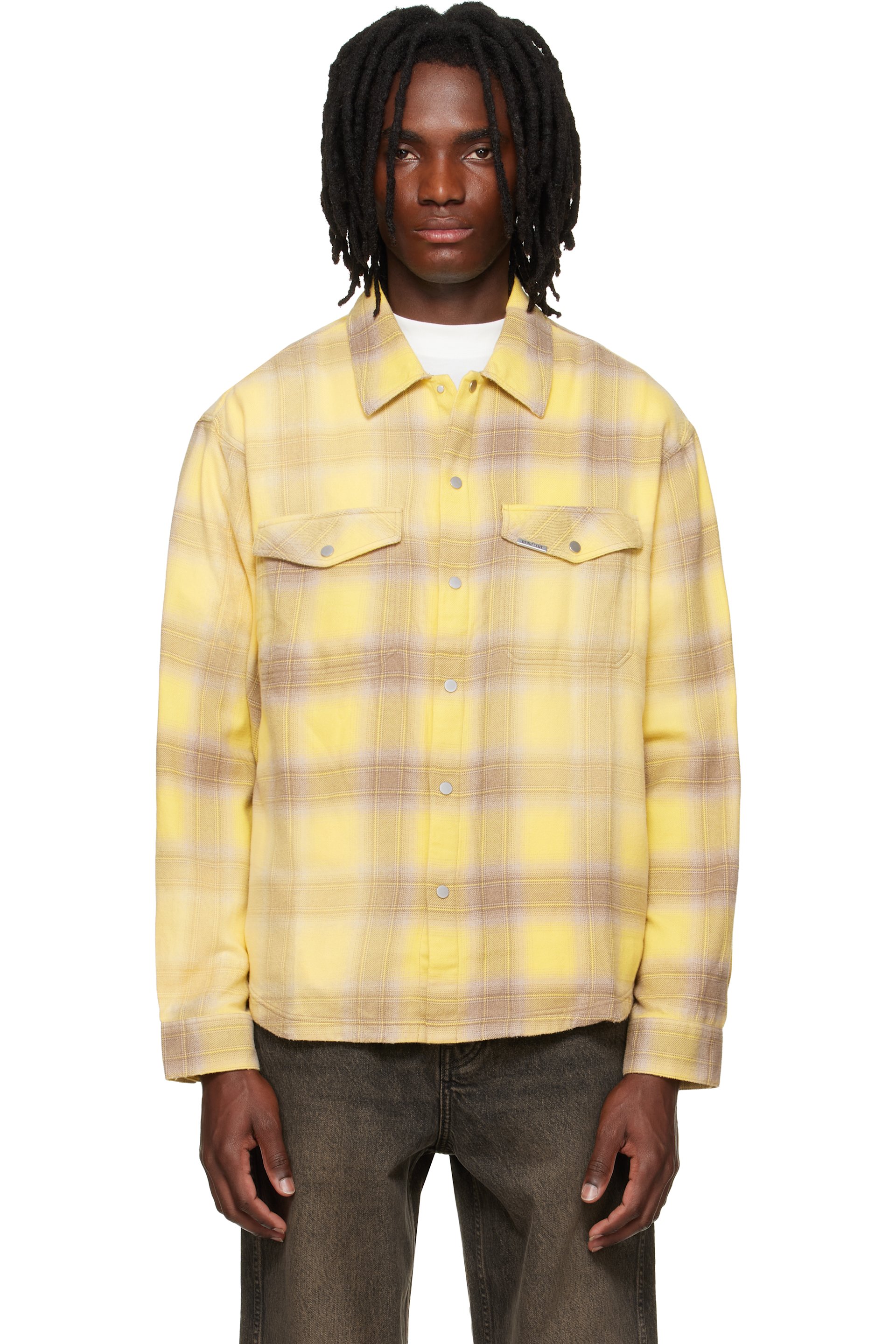 Represent - Yellow & Beige Vintage Flannel Shirt