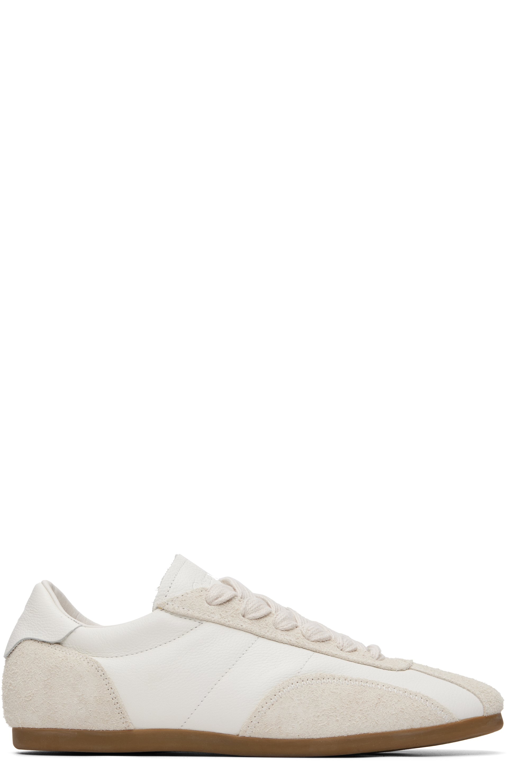 Represent - White Low-Pro Leather Suede Sneakers