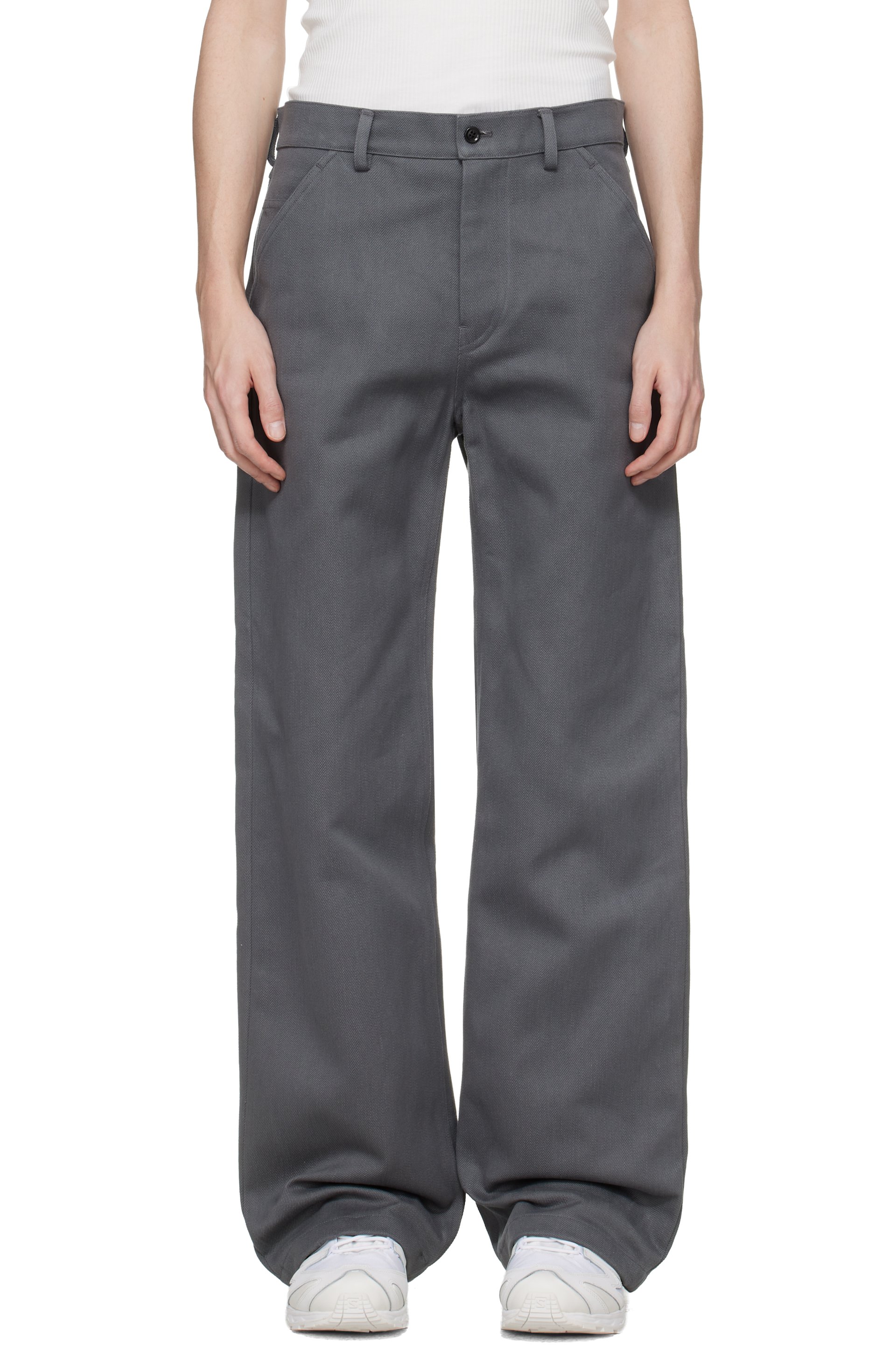 Rier - Gray Antique Gabardine Trousers