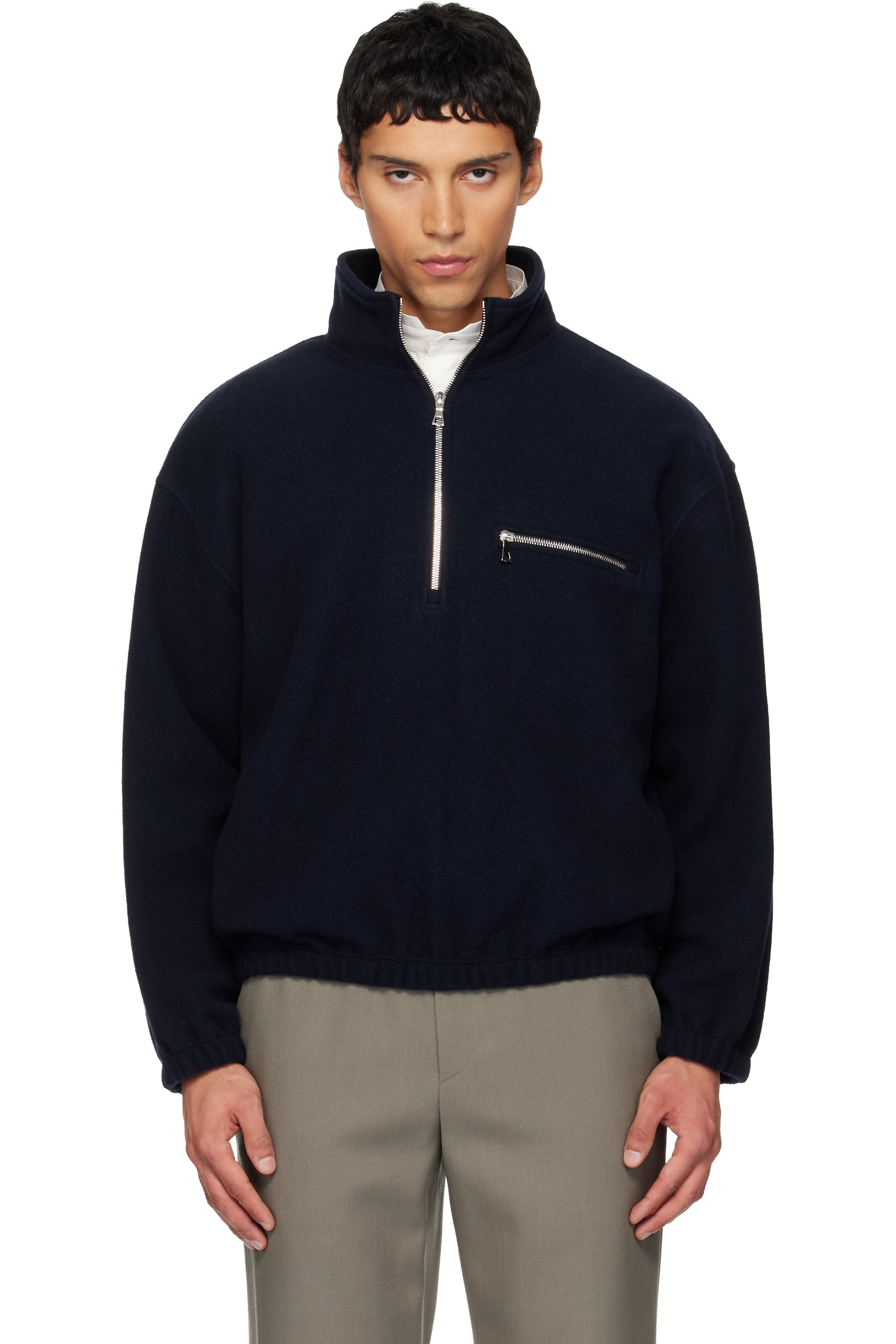Rier - SSENSE Exclusive Navy Fleece Jacket