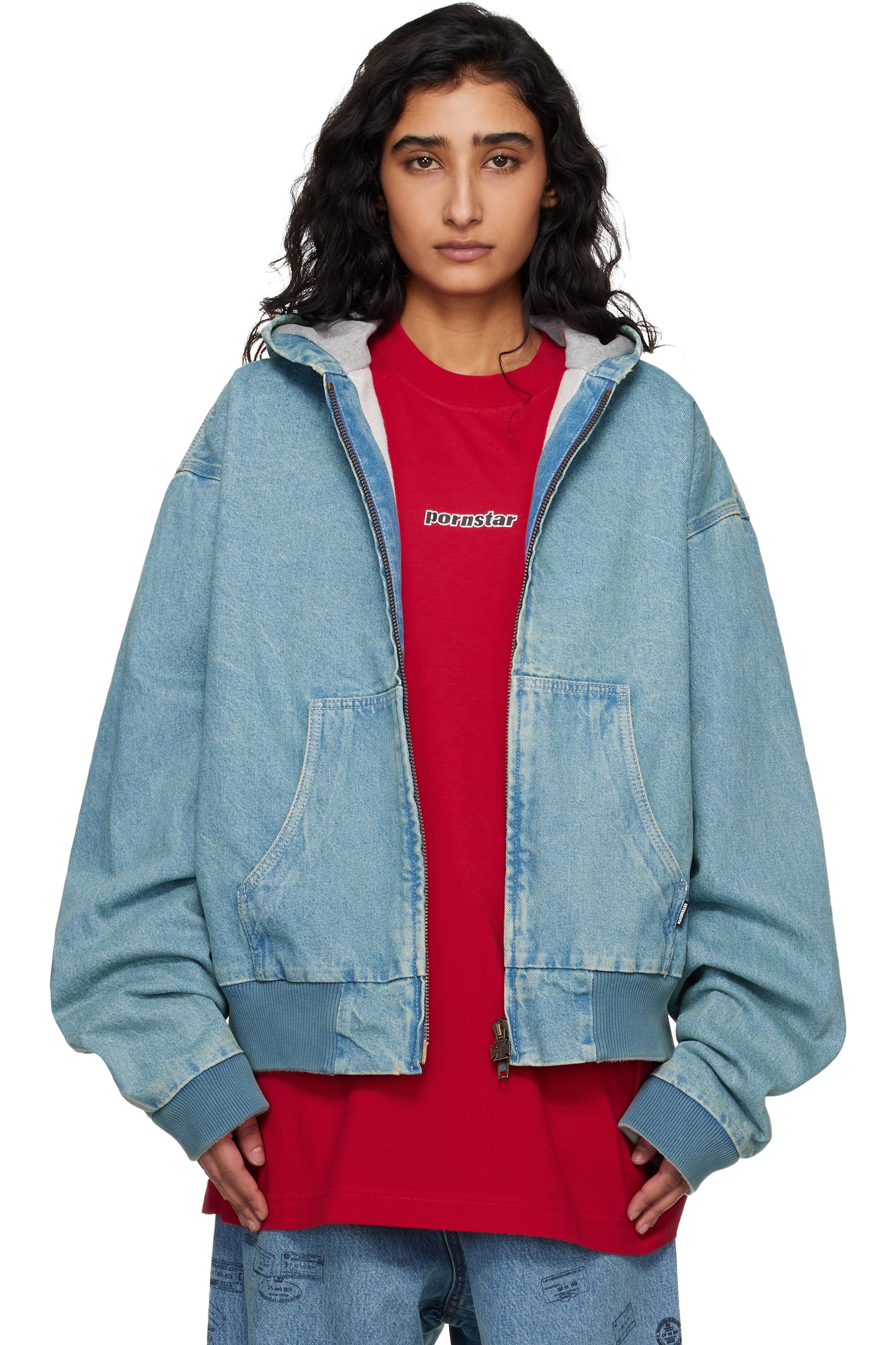 VETEMENTS - Blue Hooded Workwear Denim Jacket