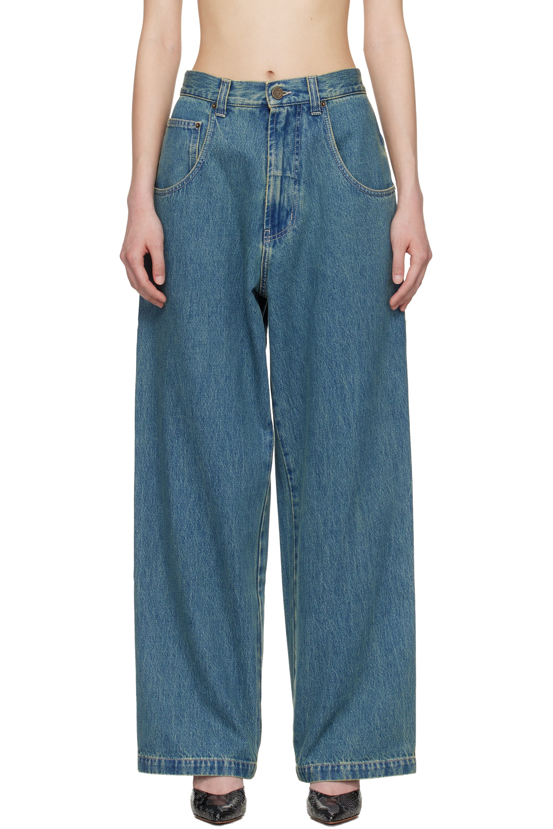 VETEMENTS - 블루 힙합 데님 진