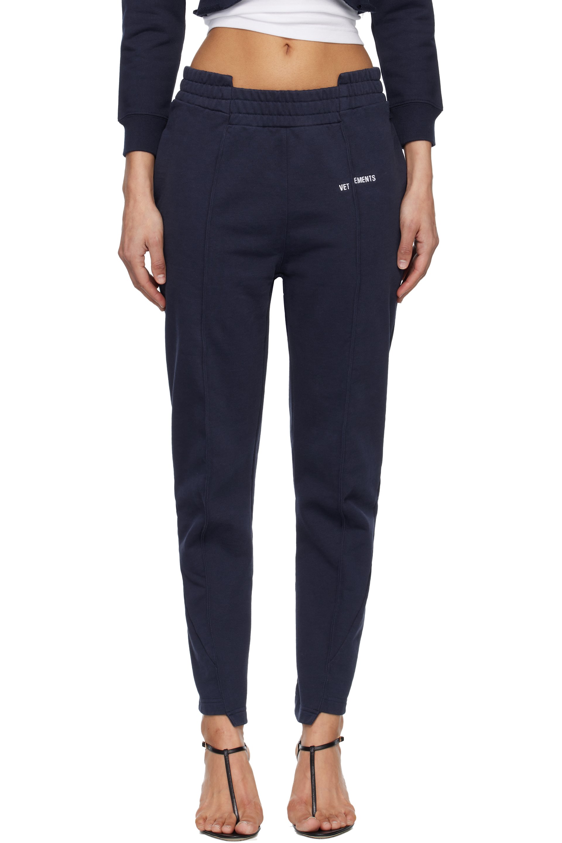 VETEMENTS - Navy Cut Up Sweatpants