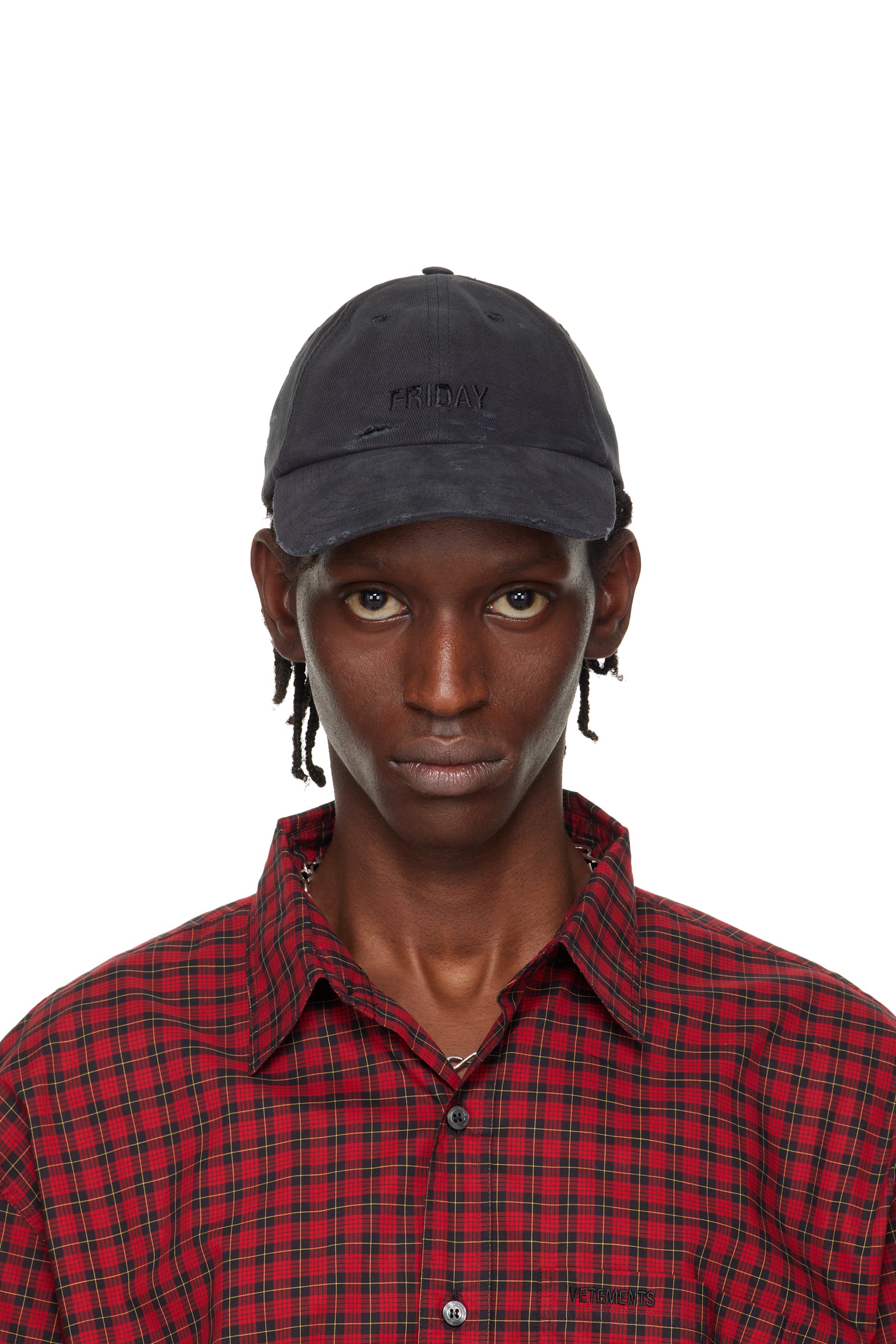 VETEMENTS - Black Friday Distressed Cap