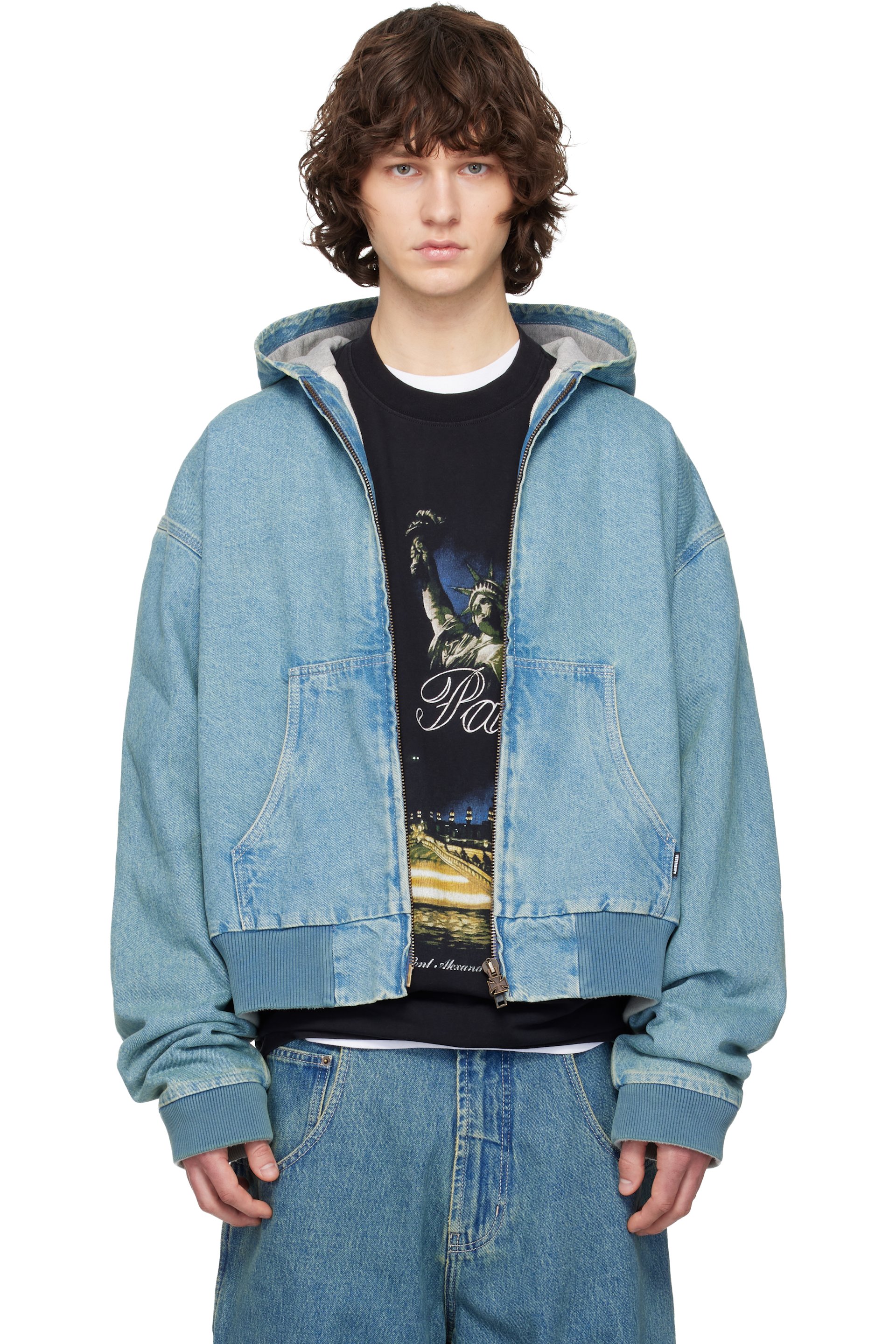 VETEMENTS - Blue Hooded Workwear Denim Jacket
