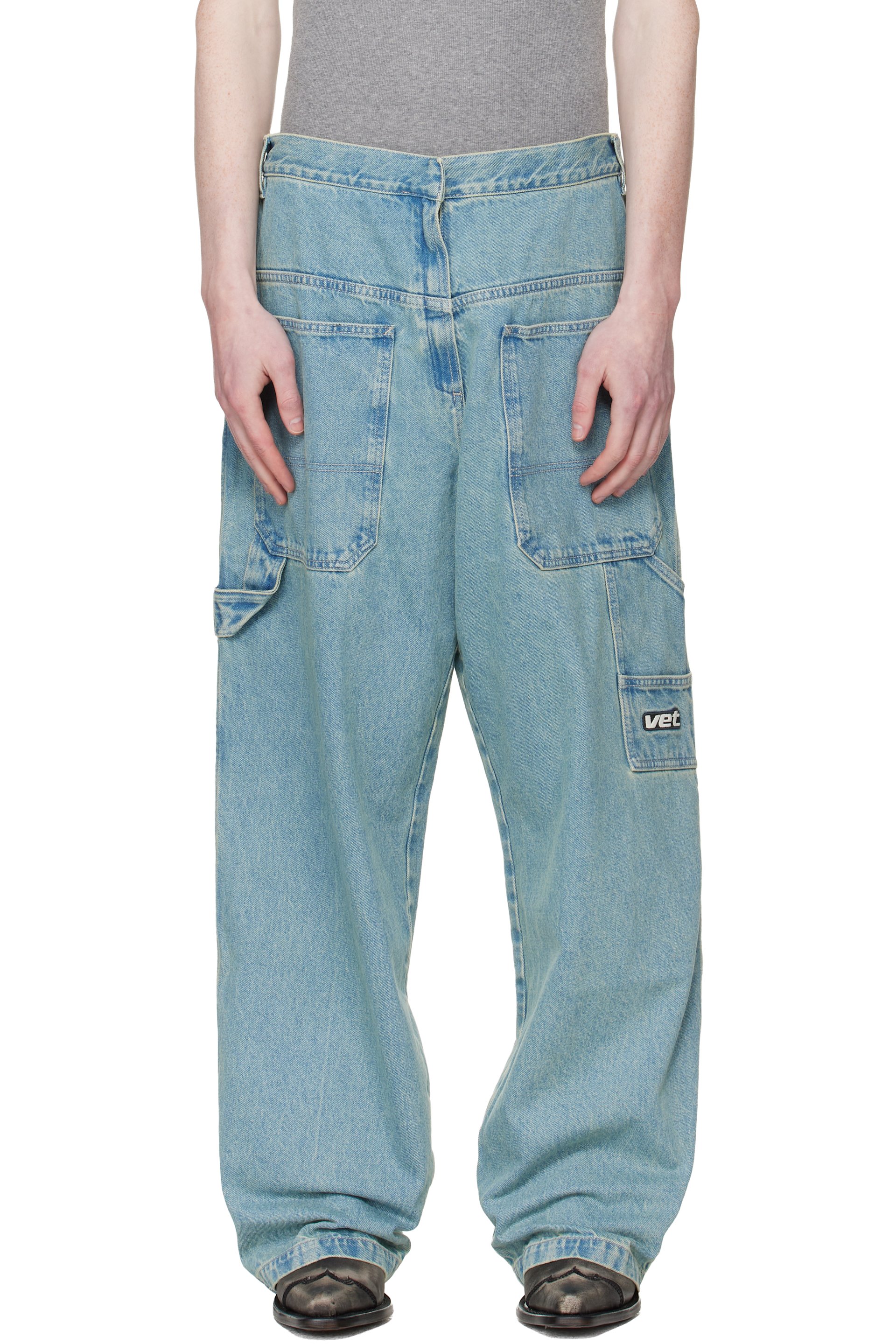 VETEMENTS - Blue Back-To-Front Hip-Hop Jeans