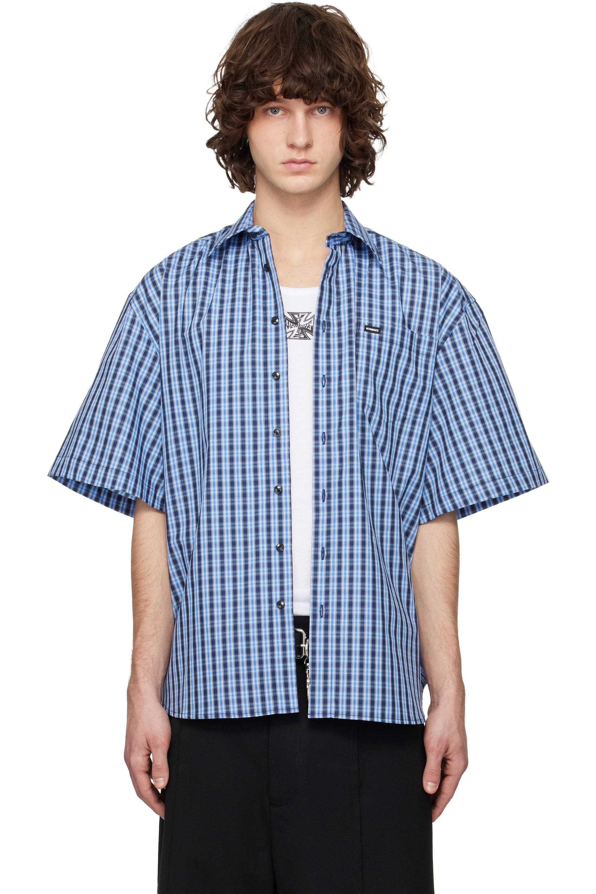 VETEMENTS - Blue Short Sleeve Shirt