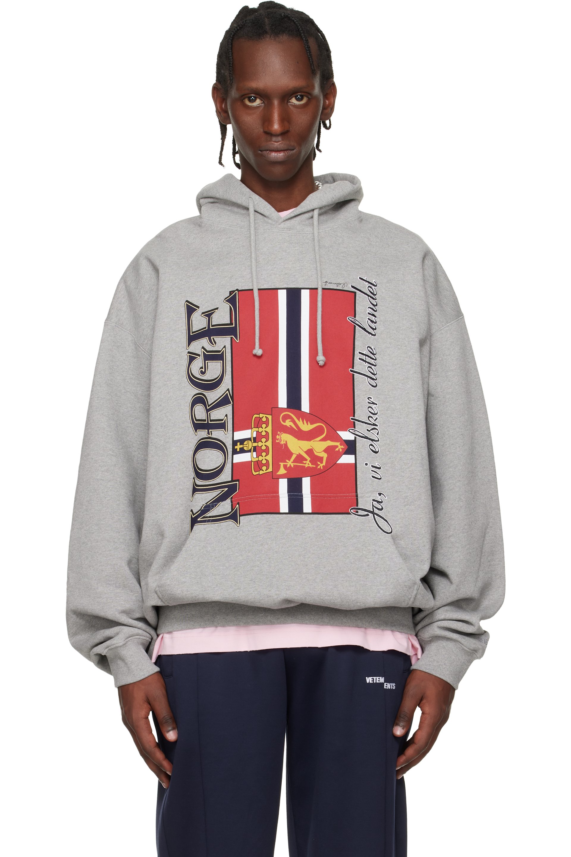VETEMENTS - Gray 'Norway' Tourist Hoodie