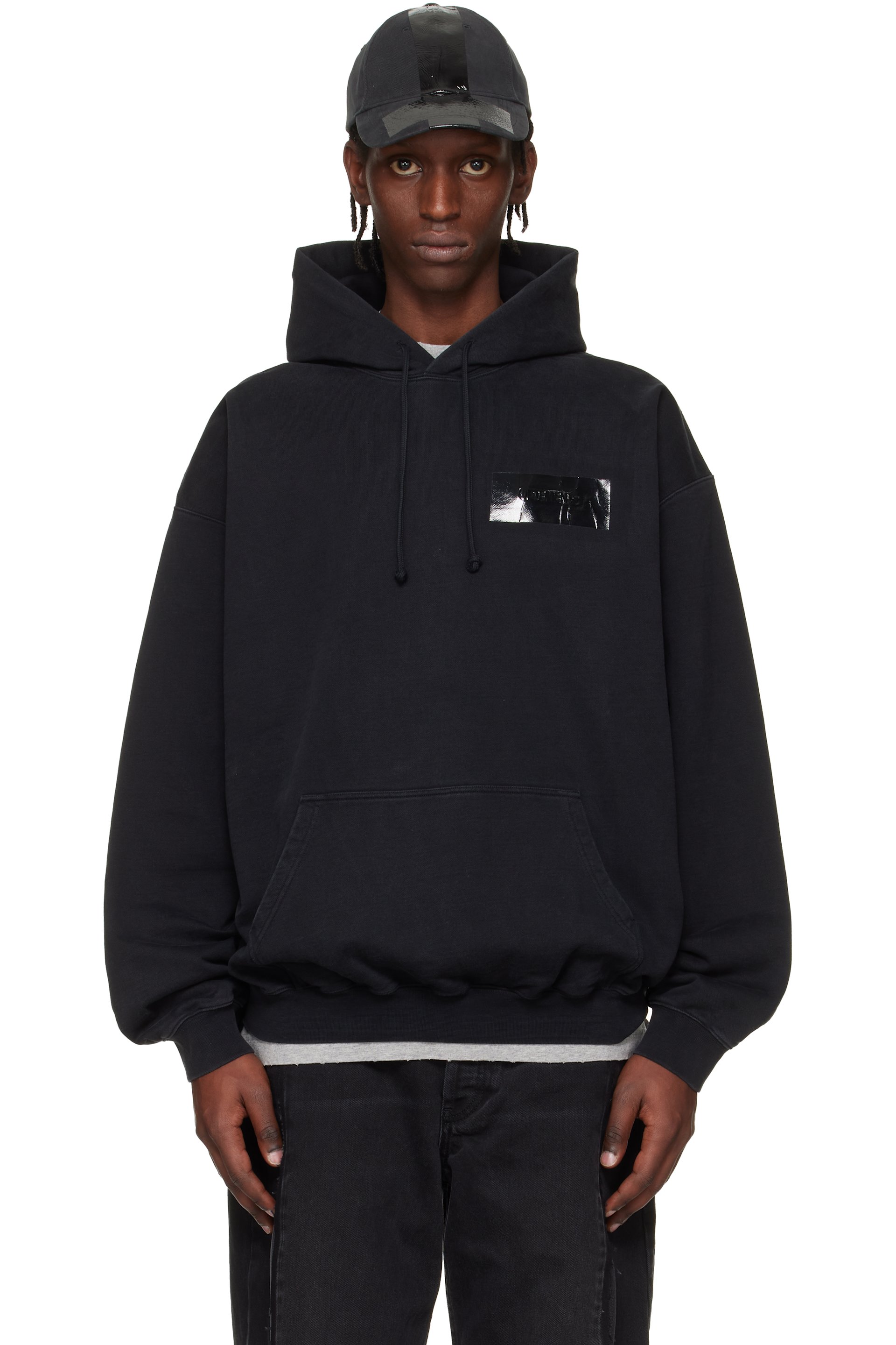 VETEMENTS - Black Taped Logo Hoodie