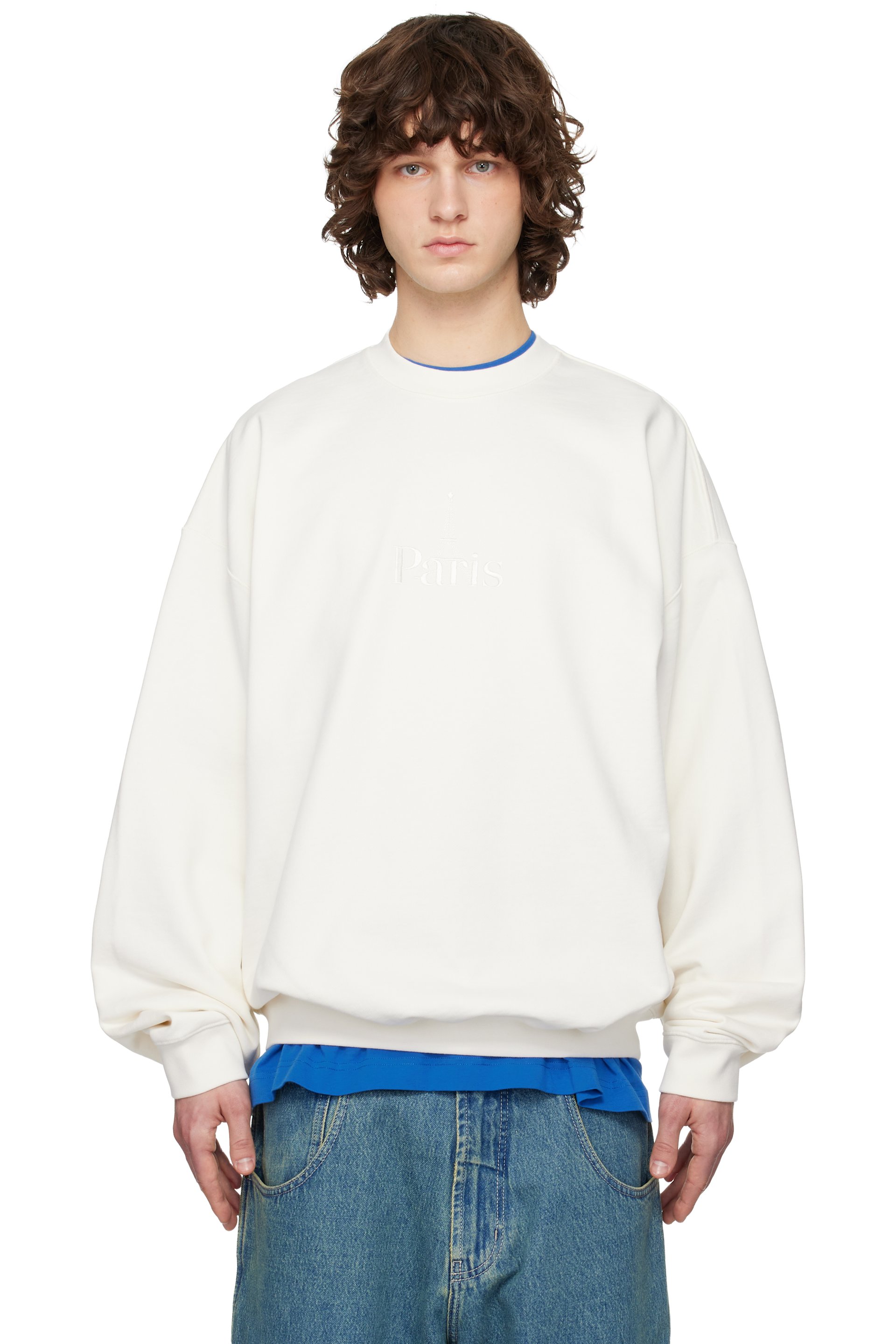 VETEMENTS - Off-White 'Paris' Embroidered Sweatshirt