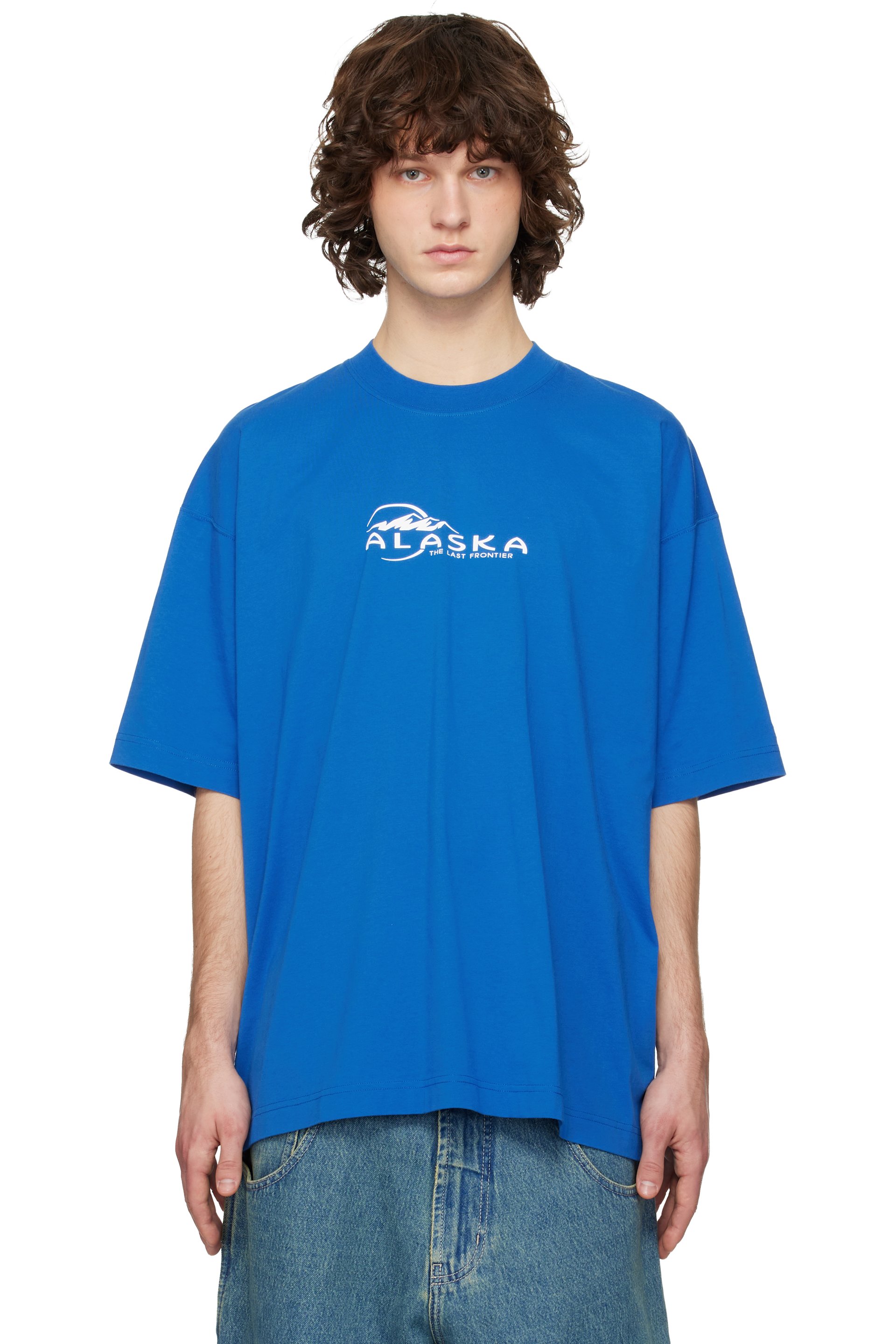 VETEMENTS - Blue 'Alaska' Tourist T-shirt