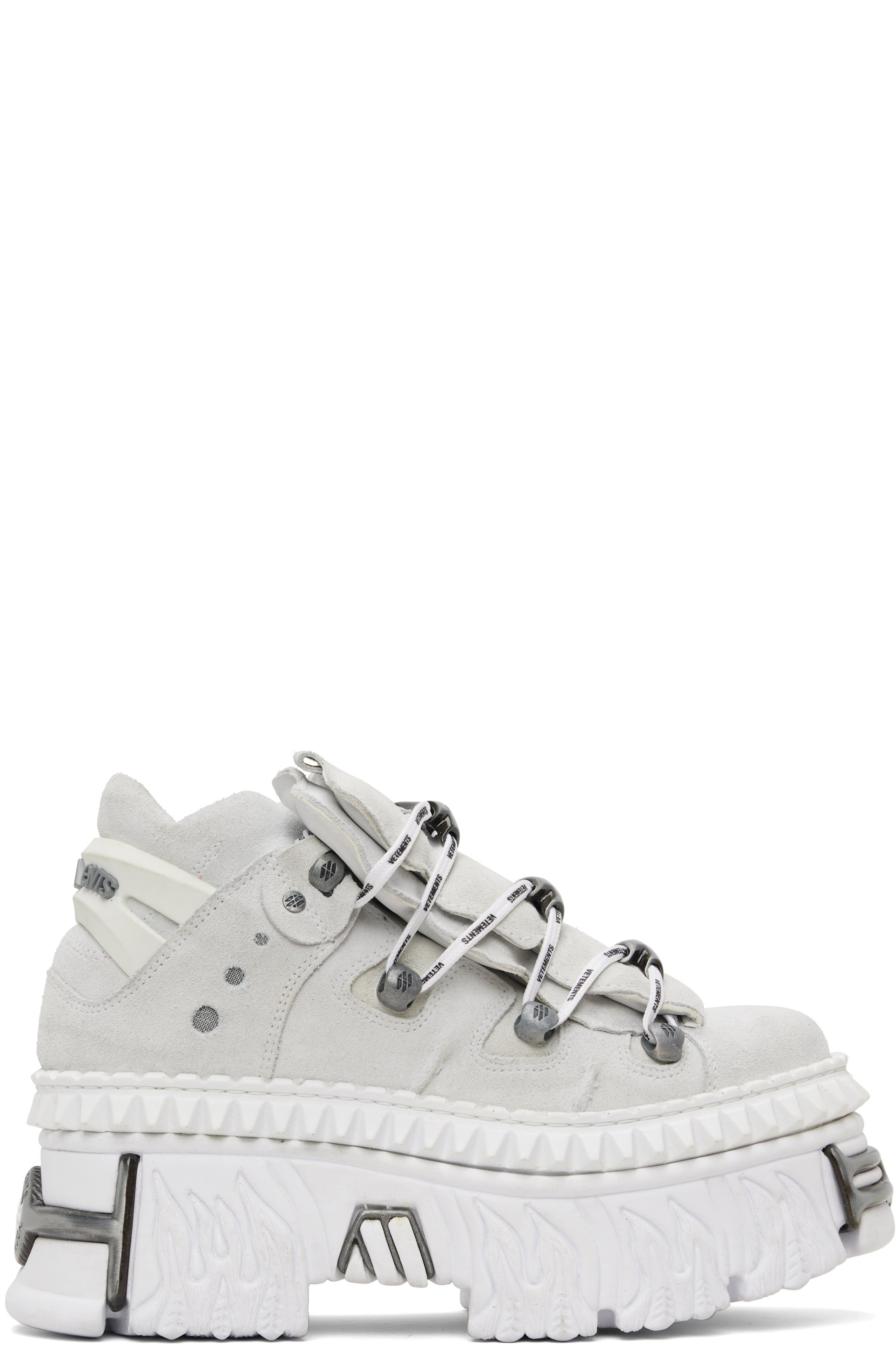 VETEMENTS - White New Rock Edition Fire Platform Sneakers