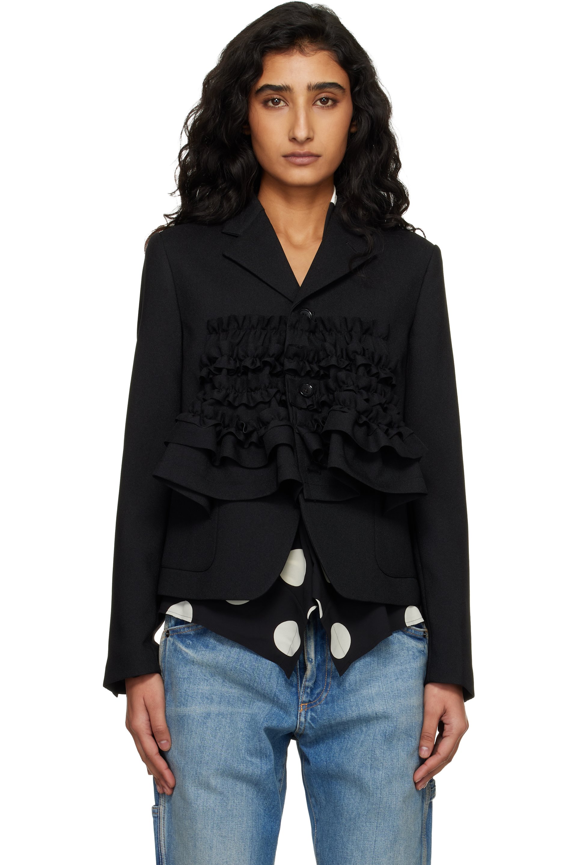 Comme des Garçons Girl - Black Gabardine Blazer