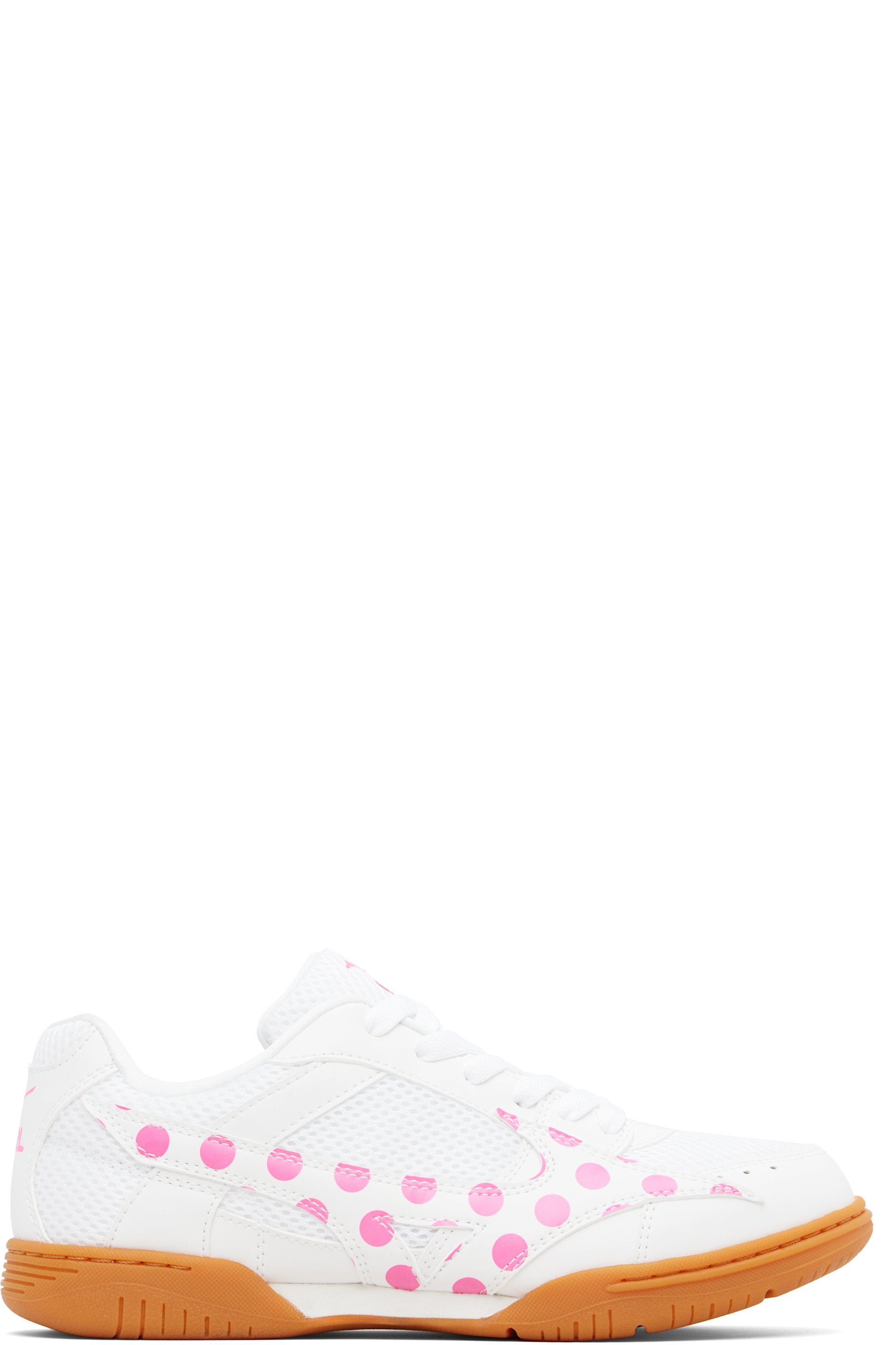 Comme des Garçons Girl - Baskets blanches à pois et à logo surdimensionné édition Mizuno
