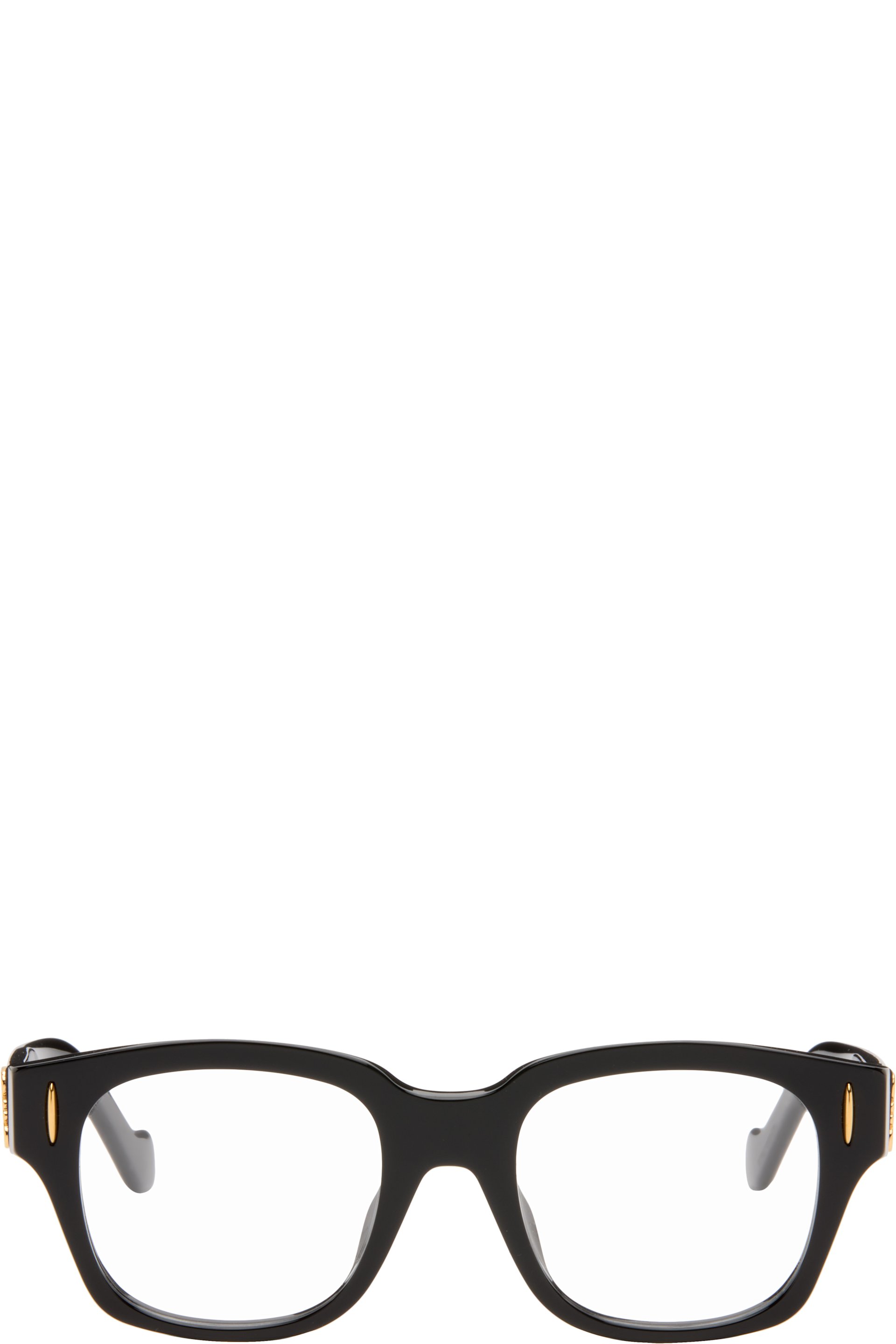 LOEWE - Black Anagram Logo Rectangle Glasses