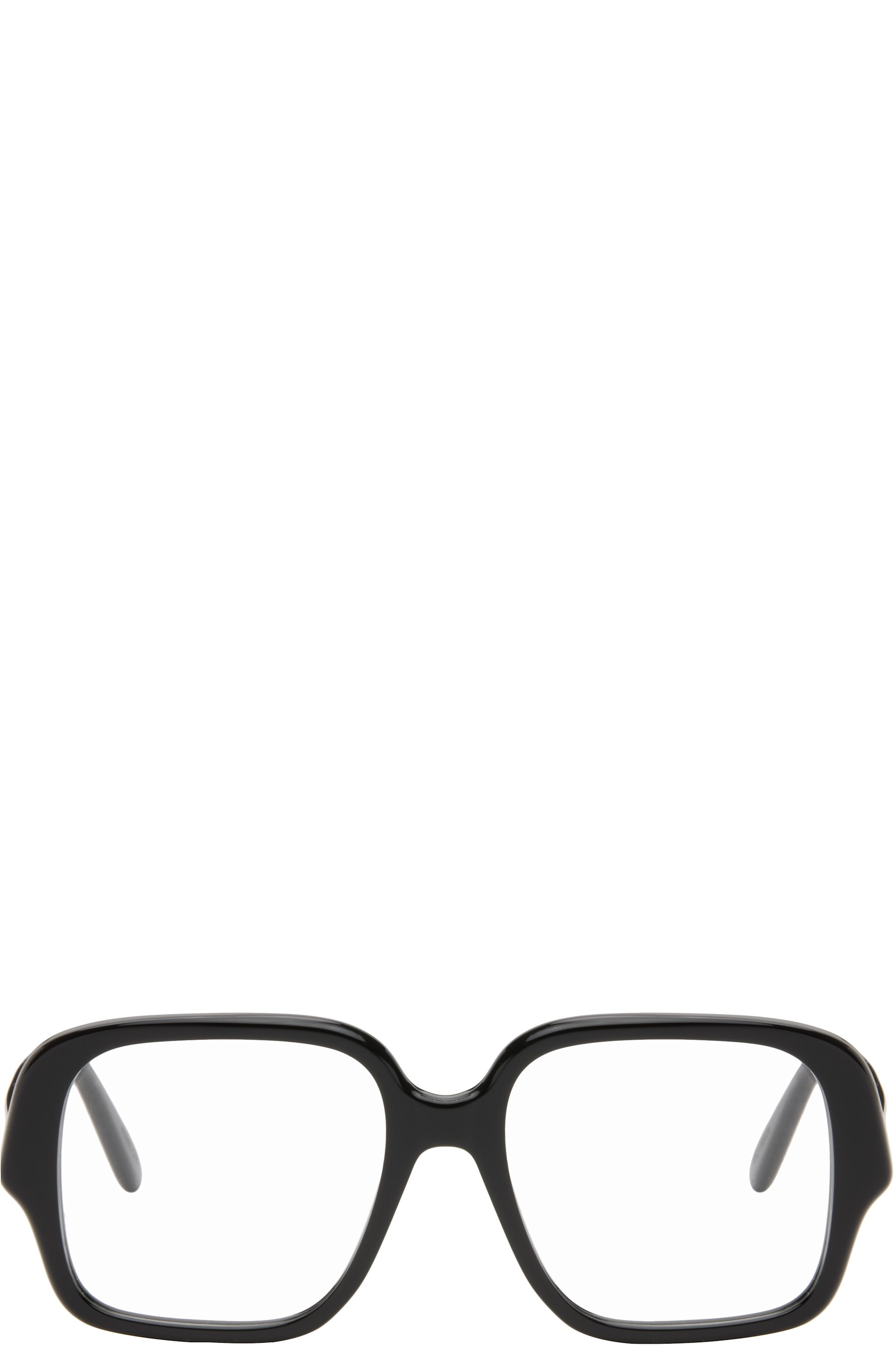 LOEWE - Black Large Square Text Logo Glasses
