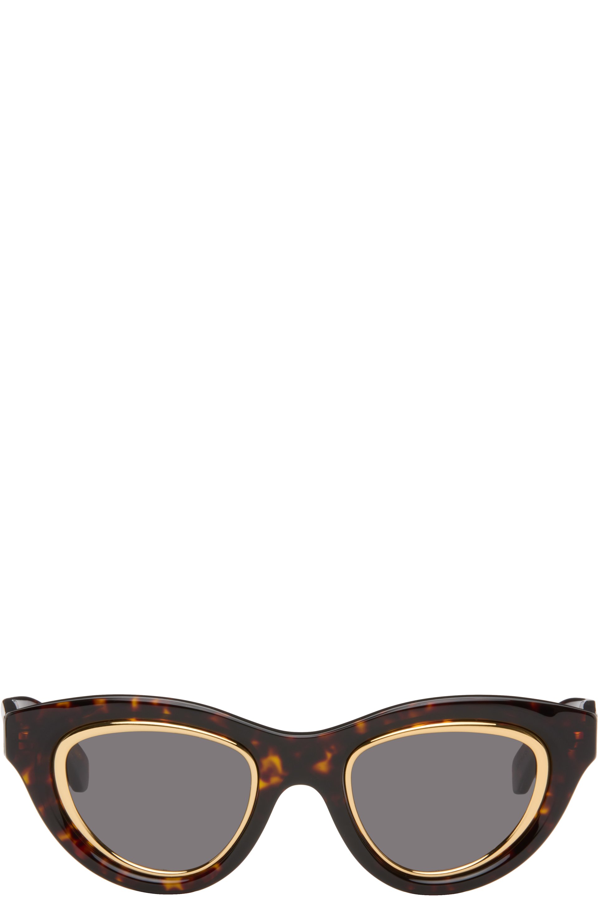 LOEWE - Brown Mini Anagram Cateye Sunglasses