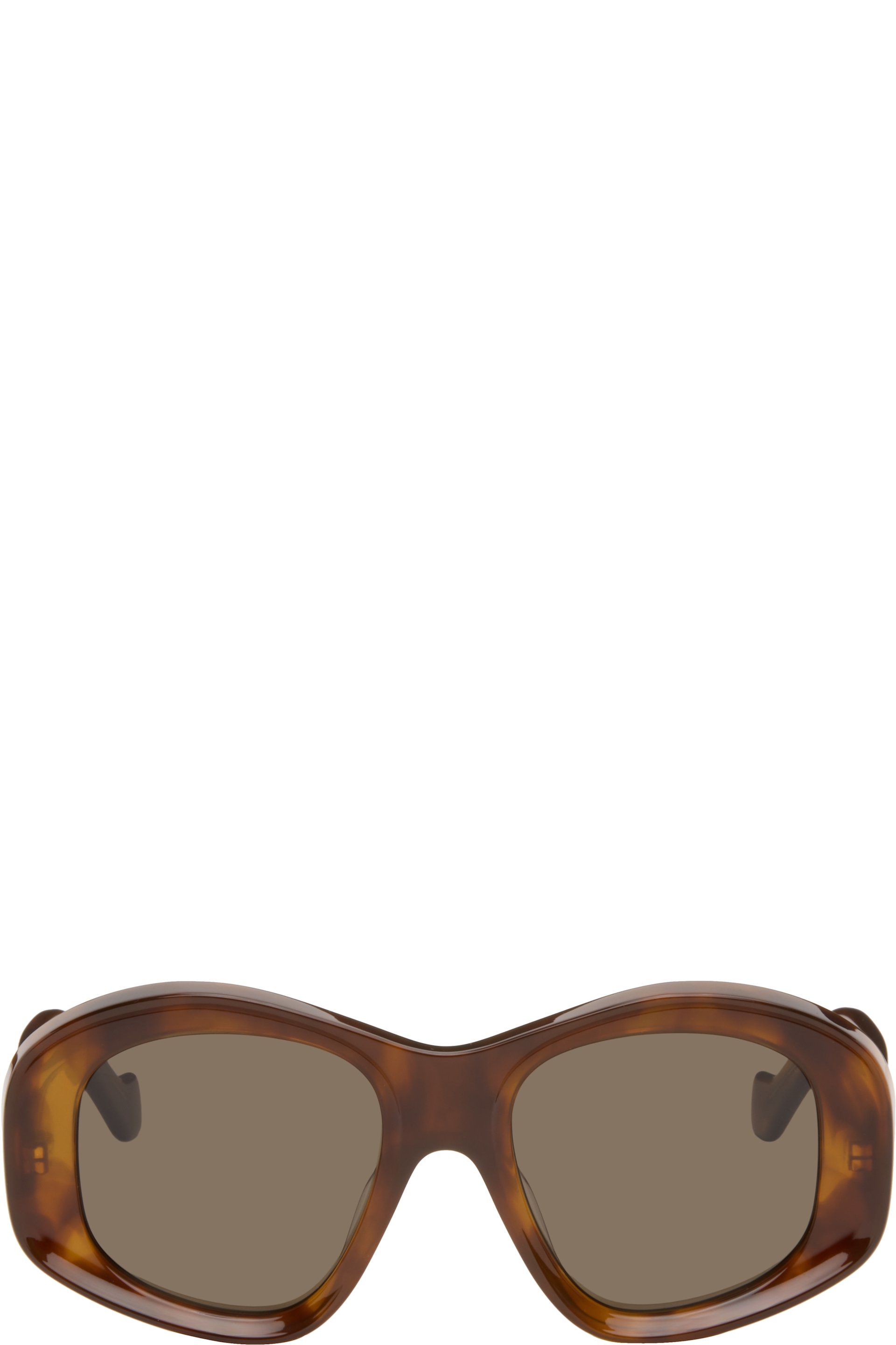 LOEWE - Brown Beveled Pentagon Sunglasses