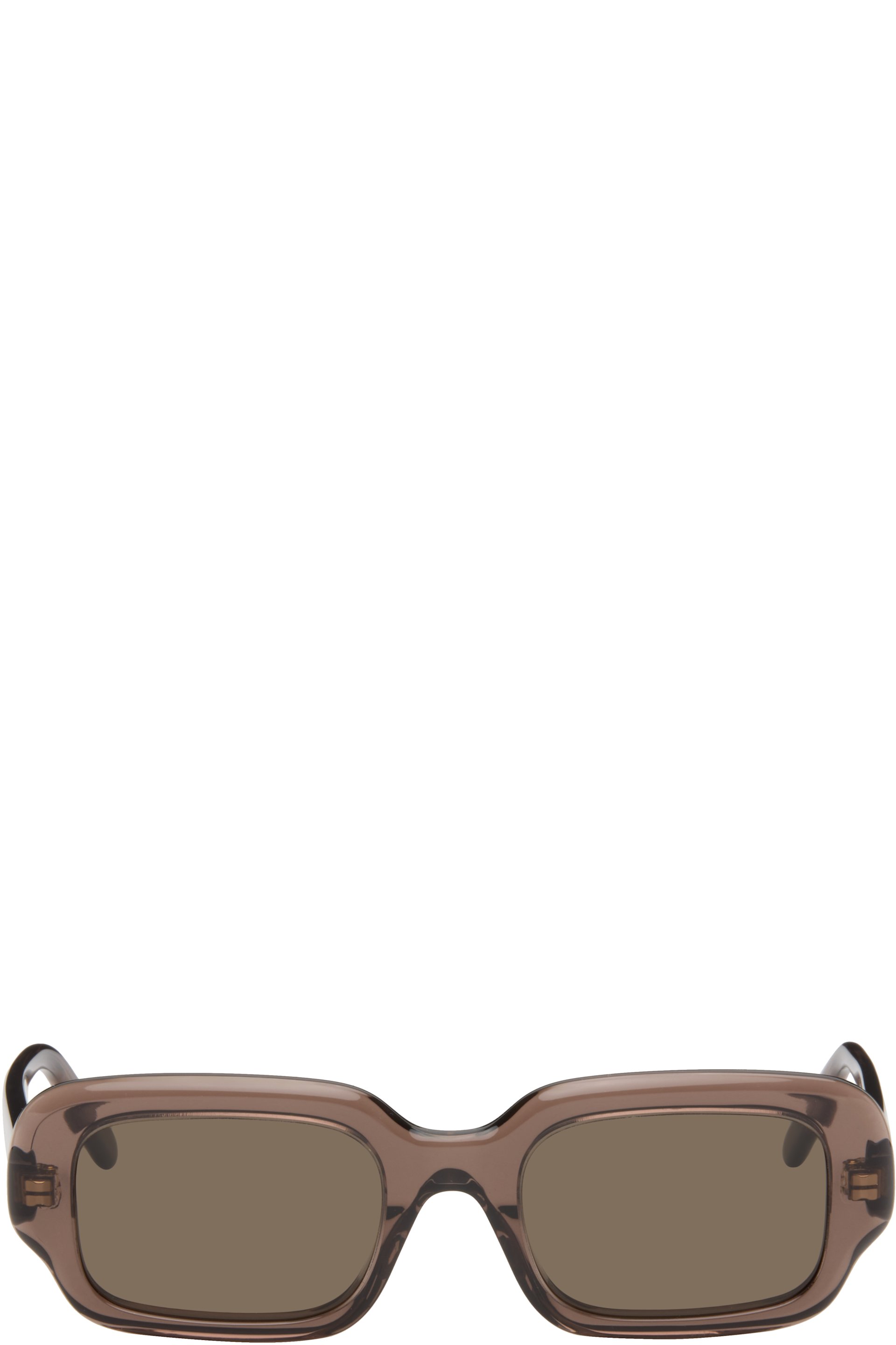 LOEWE - Brown Rectangular Slim Sunglasses
