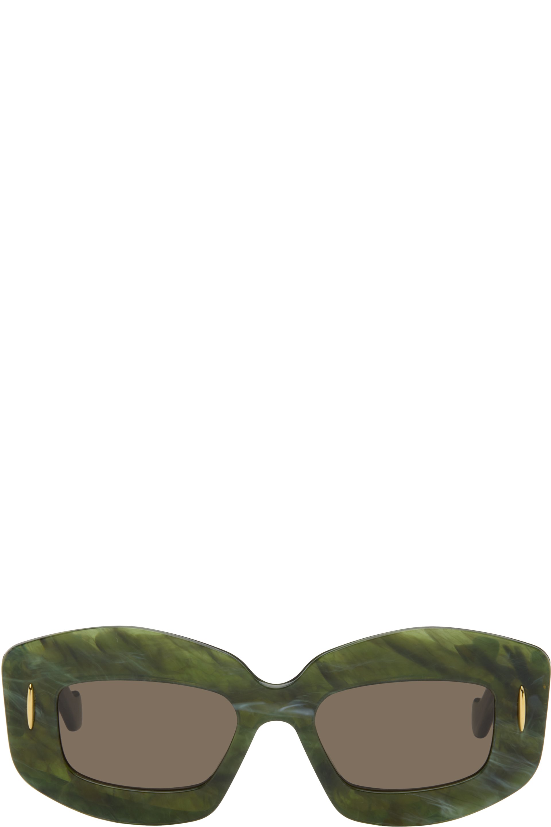LOEWE - Green Chunky Anagram Sunglasses