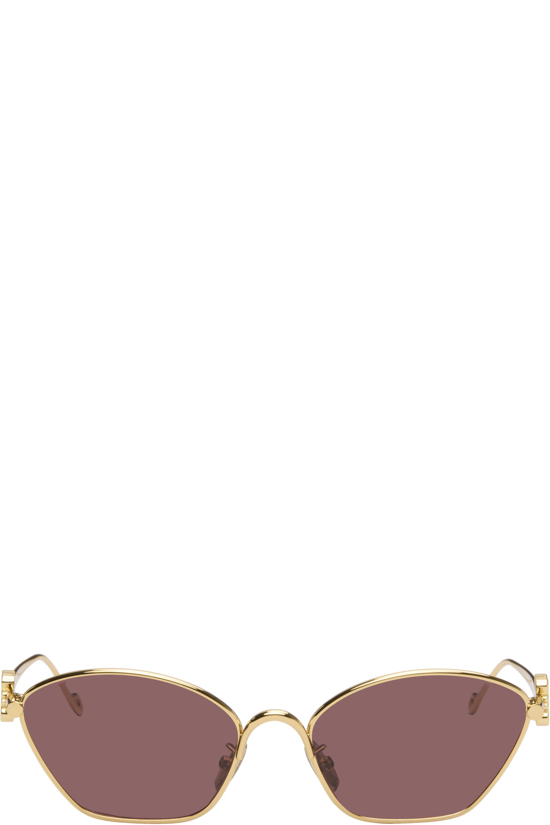 LOEWE - Gold Anagram Hexagonal Sunglasses