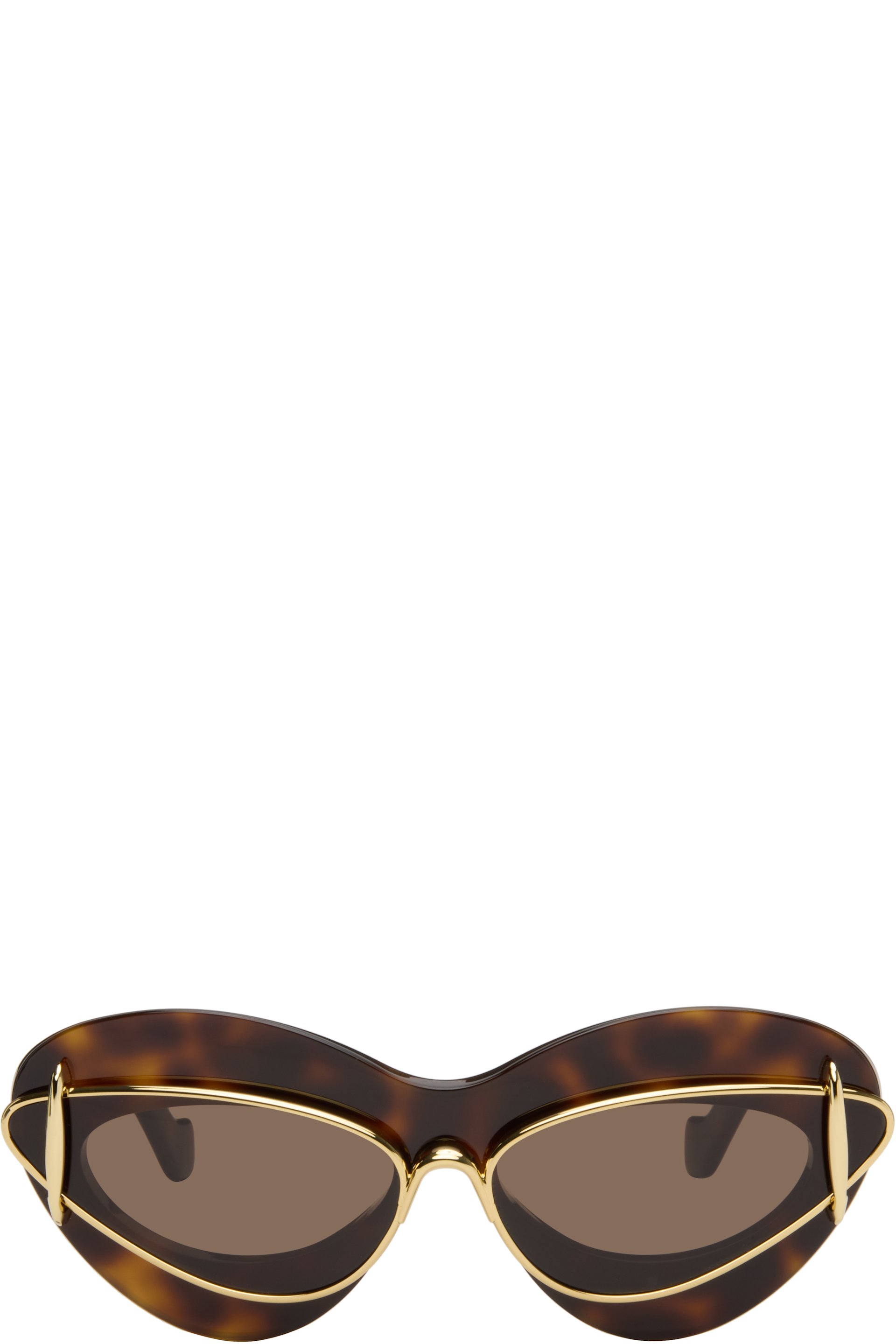 LOEWE - Brown & Gold Double Frame Sunglasses