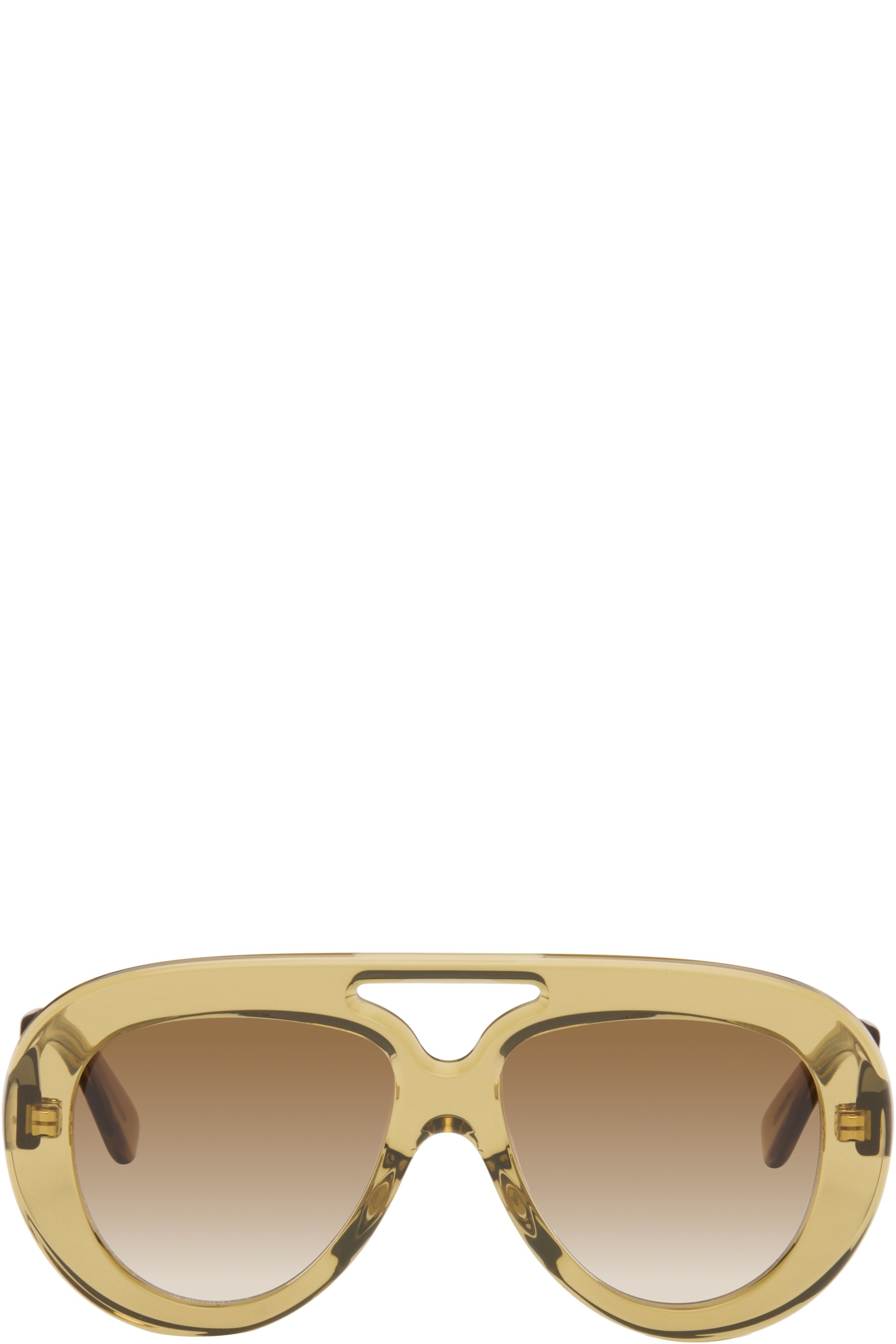 LOEWE - Yellow Curvy Sunglasses