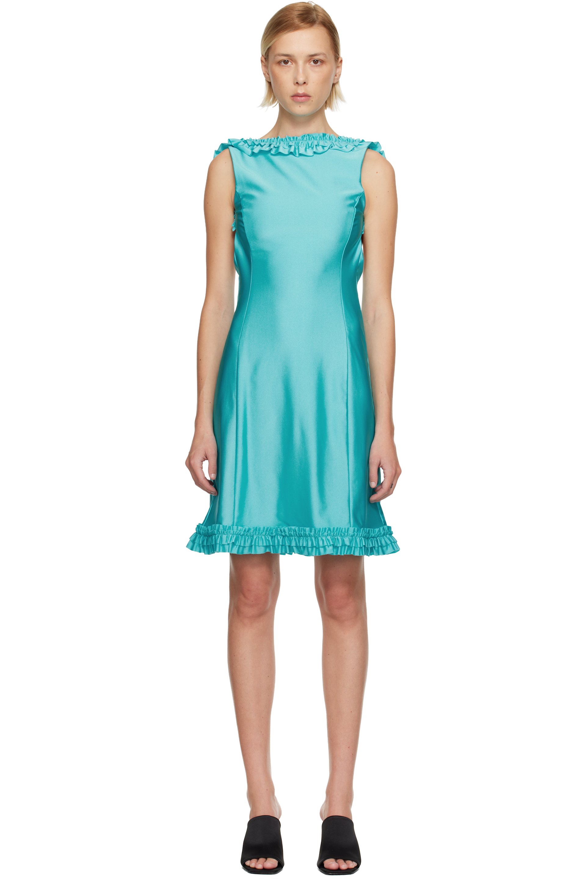 Sandy Liang - Robe midi Prim bleue