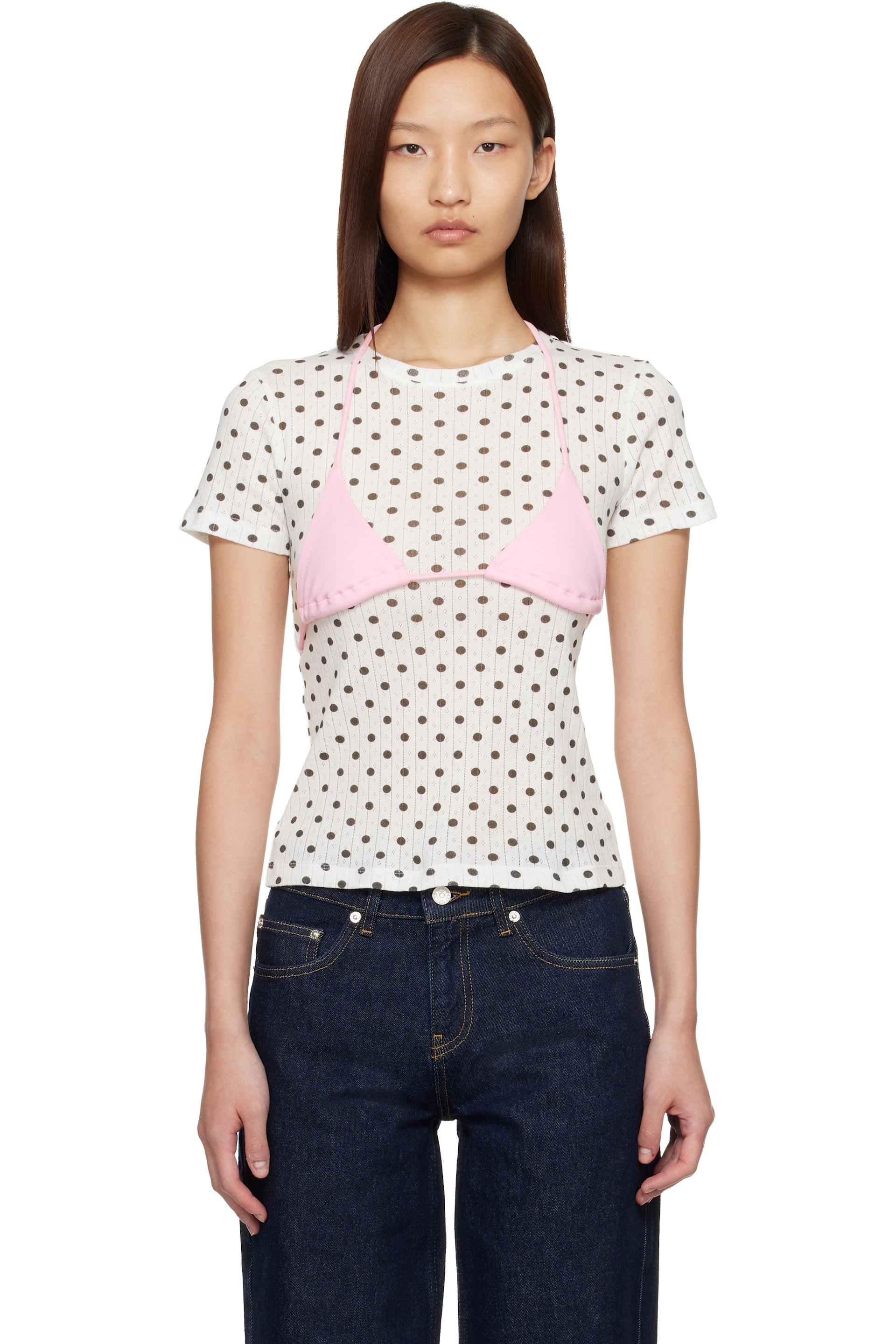 Sandy Liang - T-shirt Effie blanc cassé