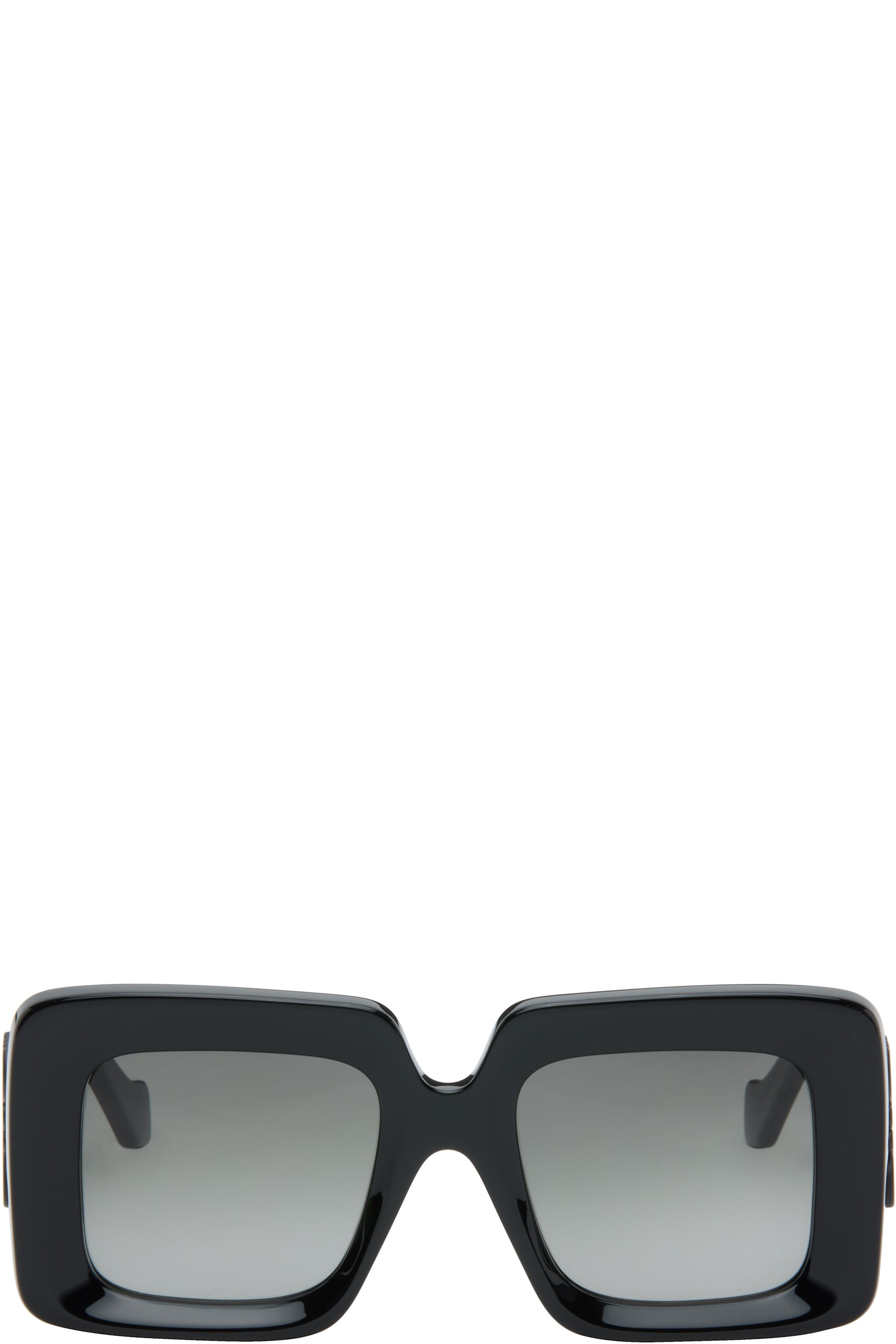 LOEWE: Black Beveled Square Maxi Anagram Sunglasses | SSENSE