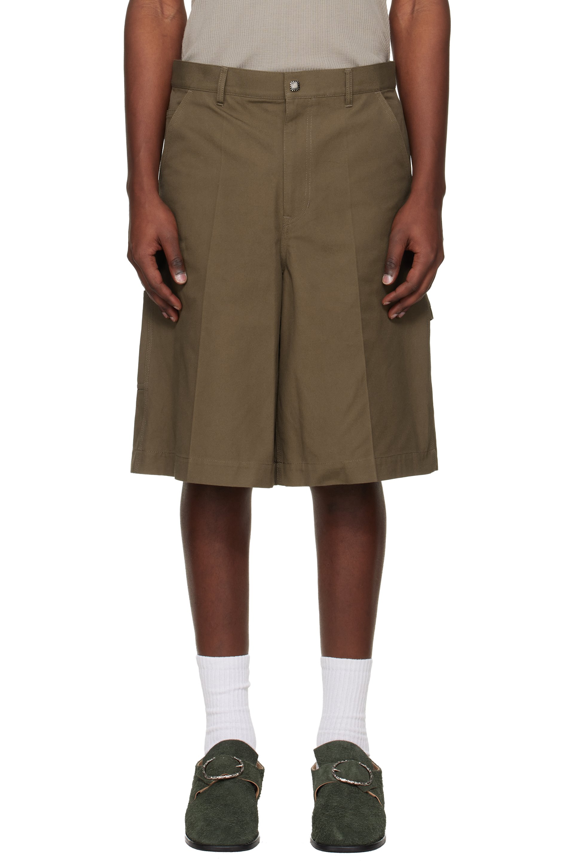 Toga Virilis - Khaki Canvas Shorts
